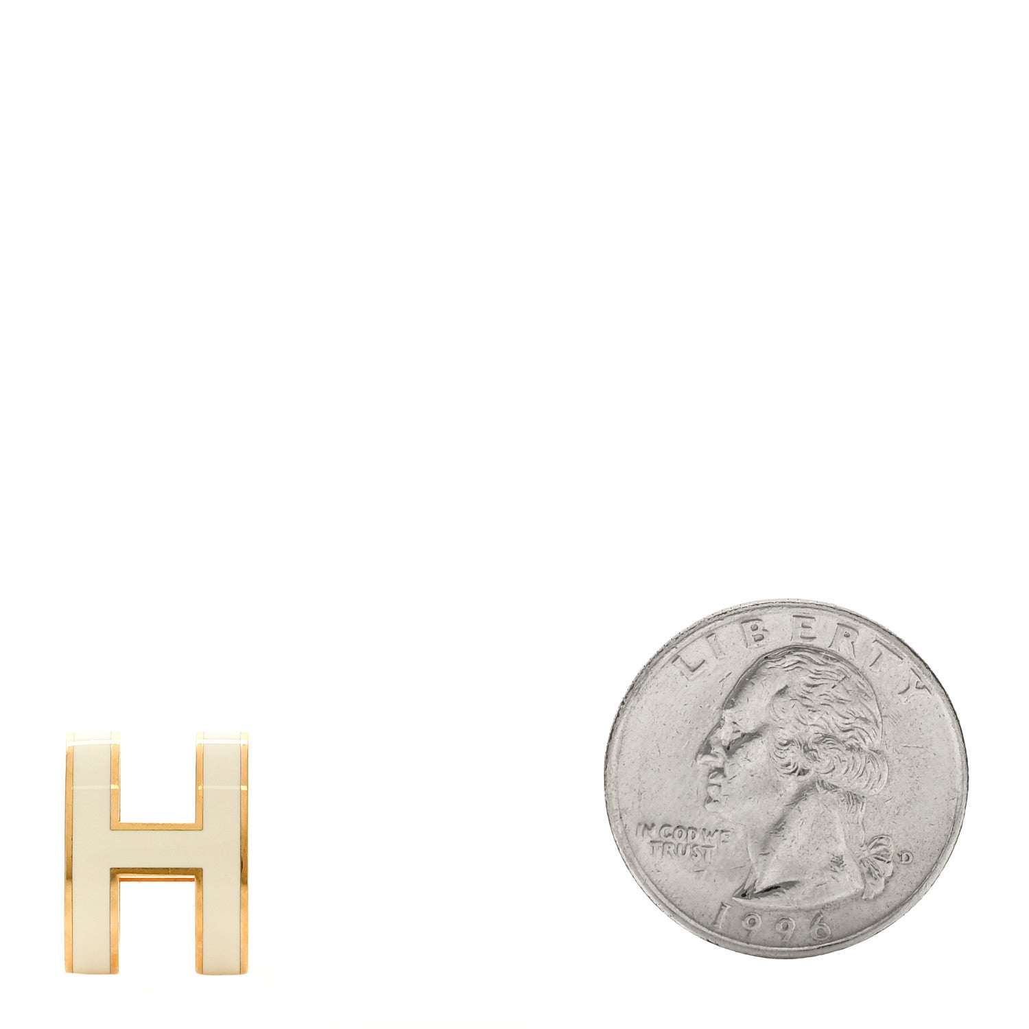 Lacquered Gold Pop H Pendant White
