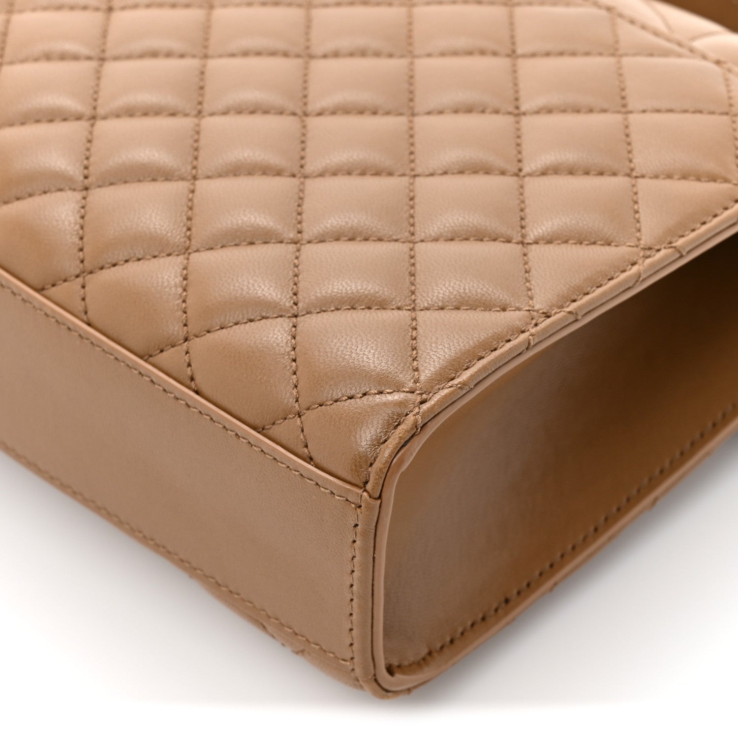 Lambskin Mixed Matelasse Triquilt Medium Monogram Satchel Dark Cork