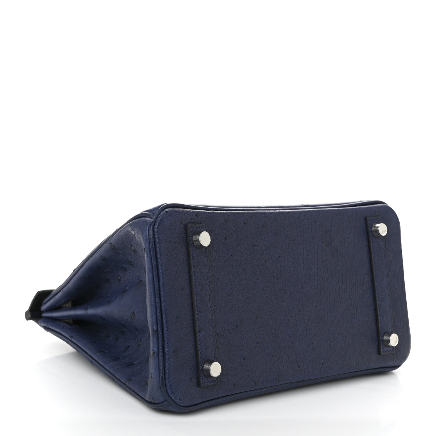 Ostrich Bi-Color Birkin 25 Bleu Iris Black