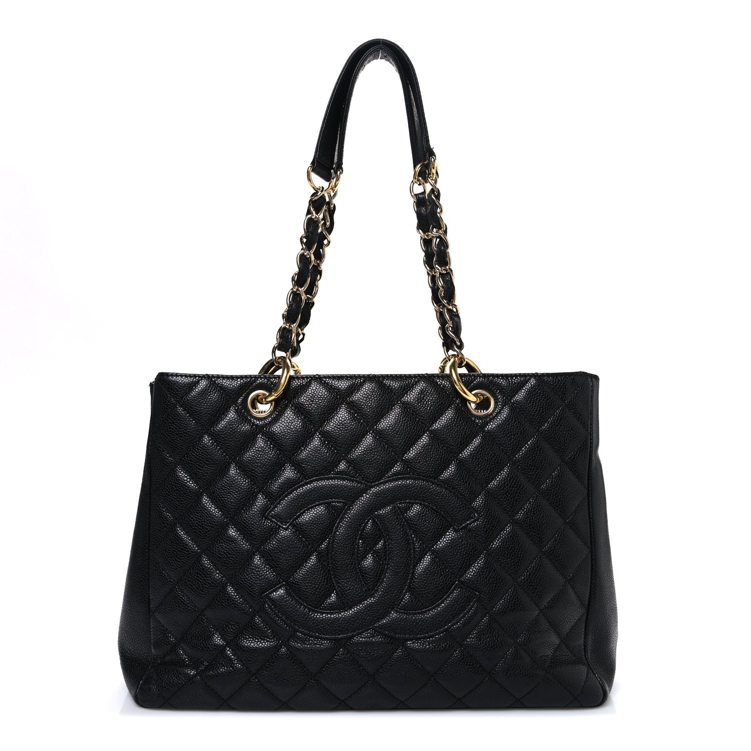 Caviar Quilted Grand Shopping Tote GST Black