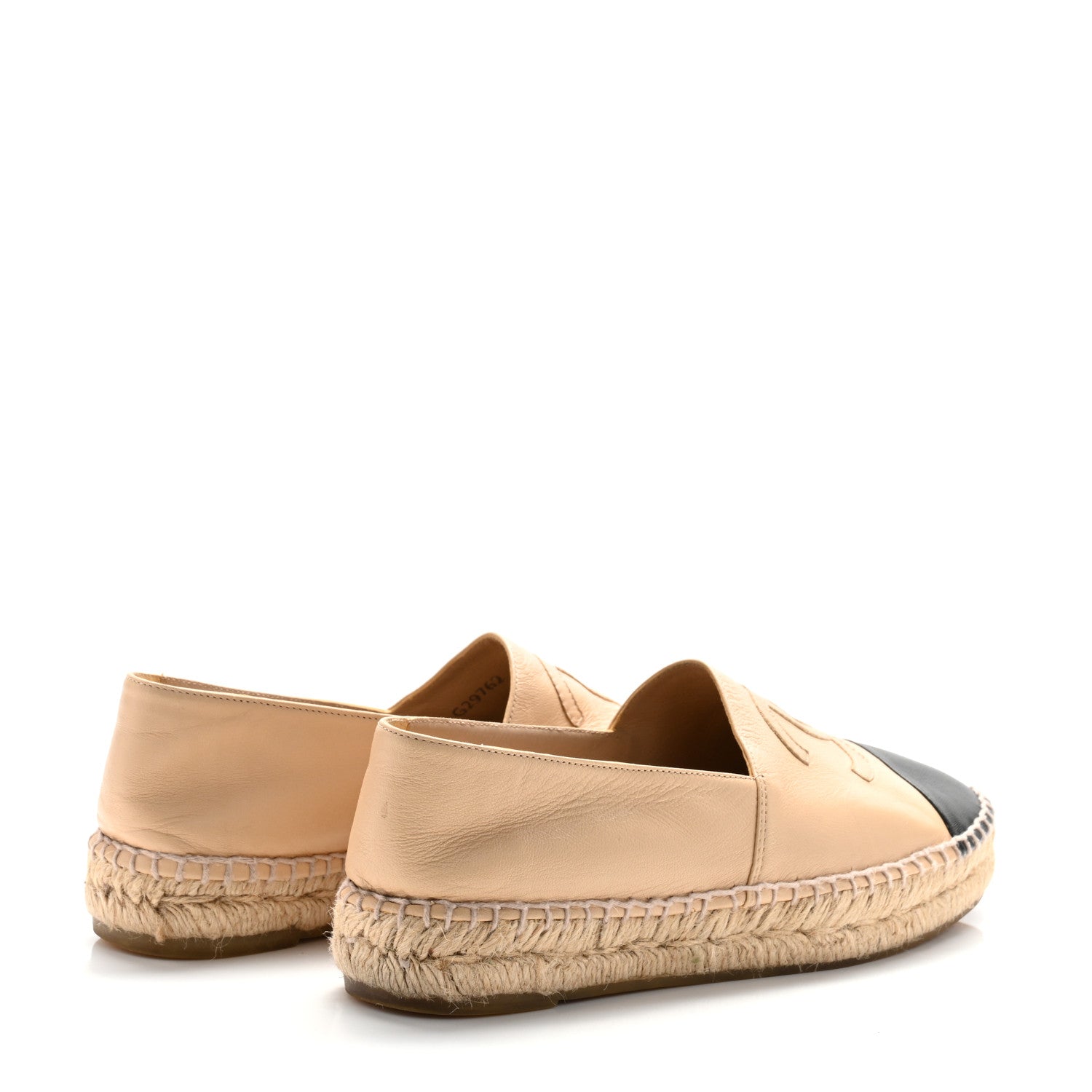 Lambskin CC Espadrilles 37 Beige Black