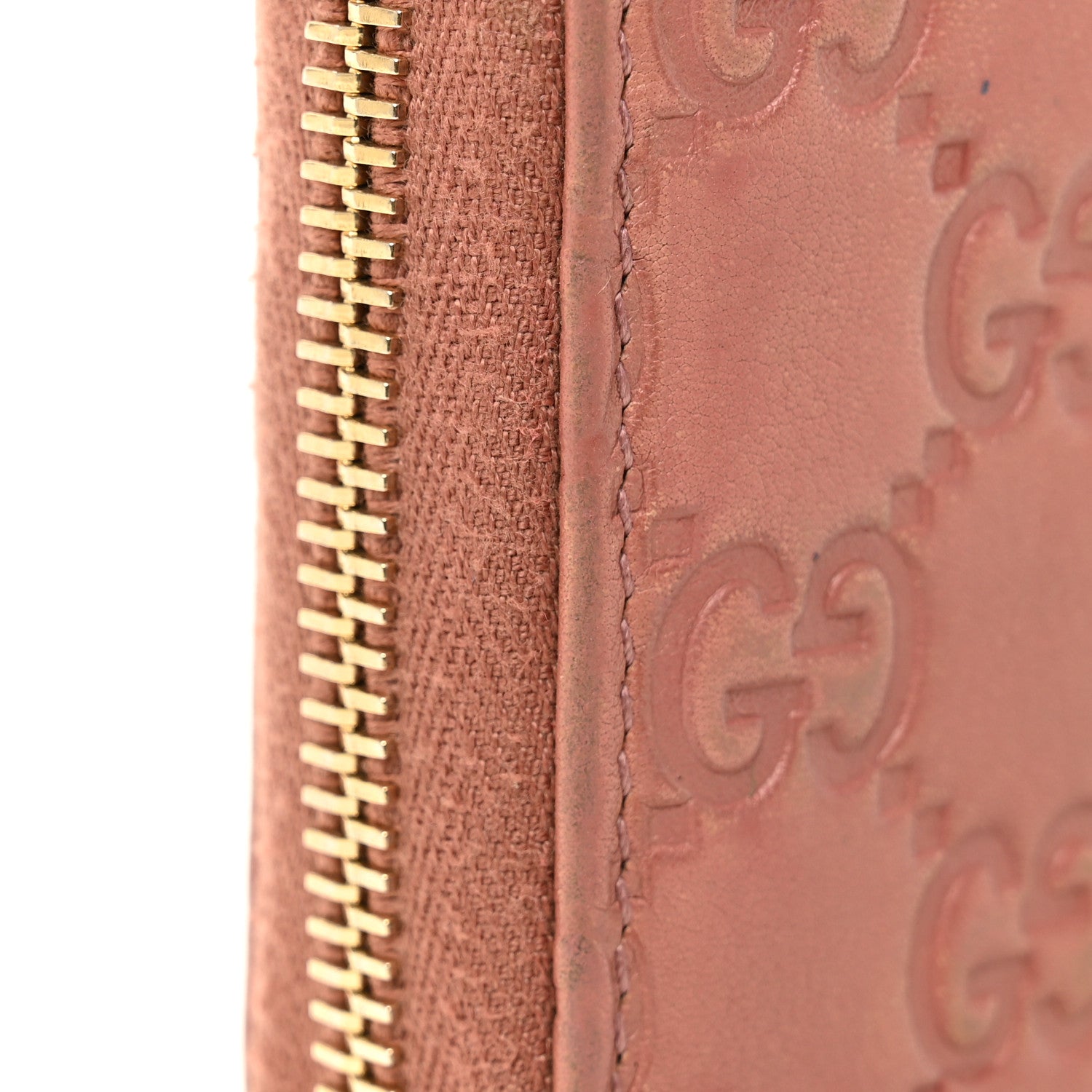 Guccissima Signature Zip Around Wallet Soft Pink