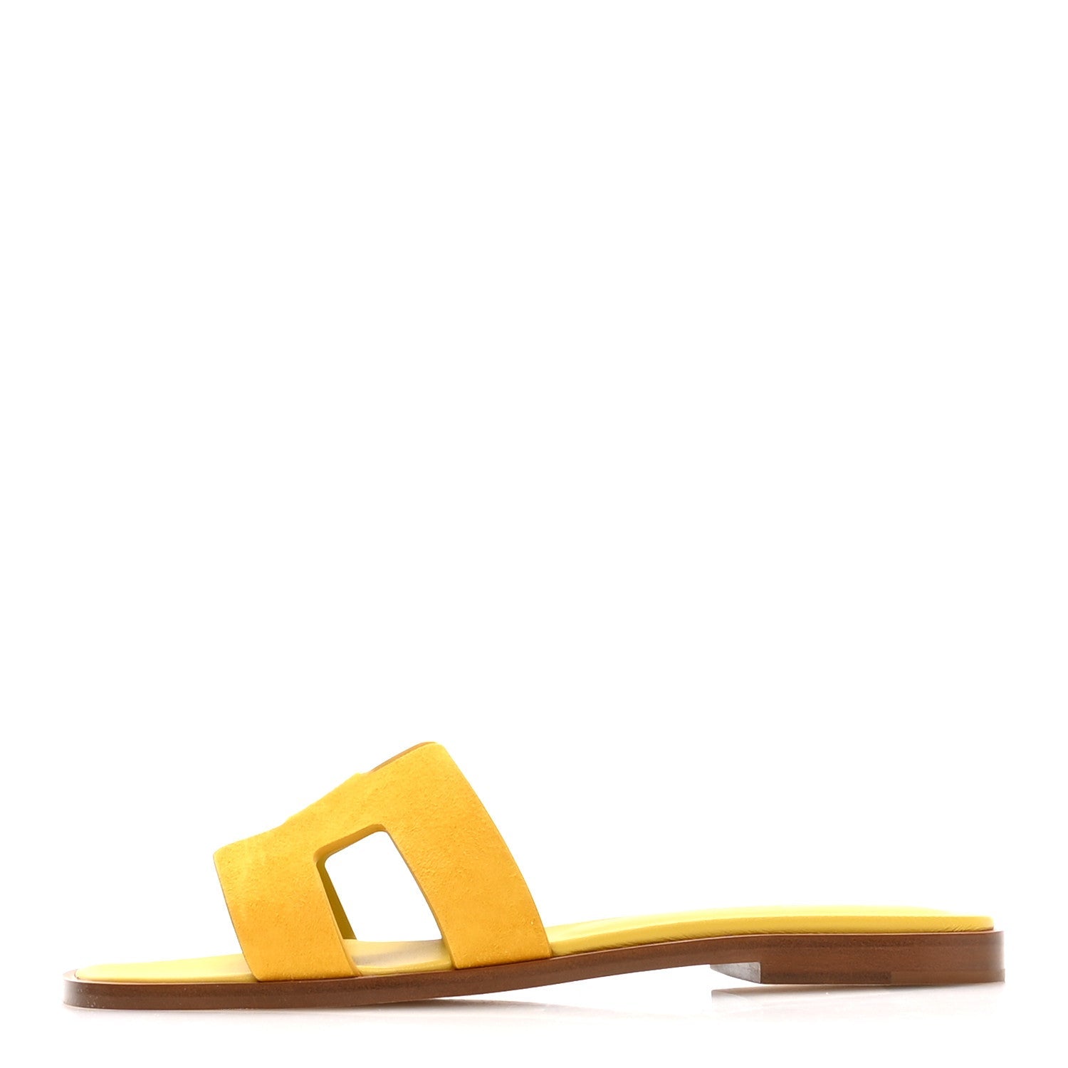 Suede Goatskin Oran Sandals 36 Jaune Bouton D'or