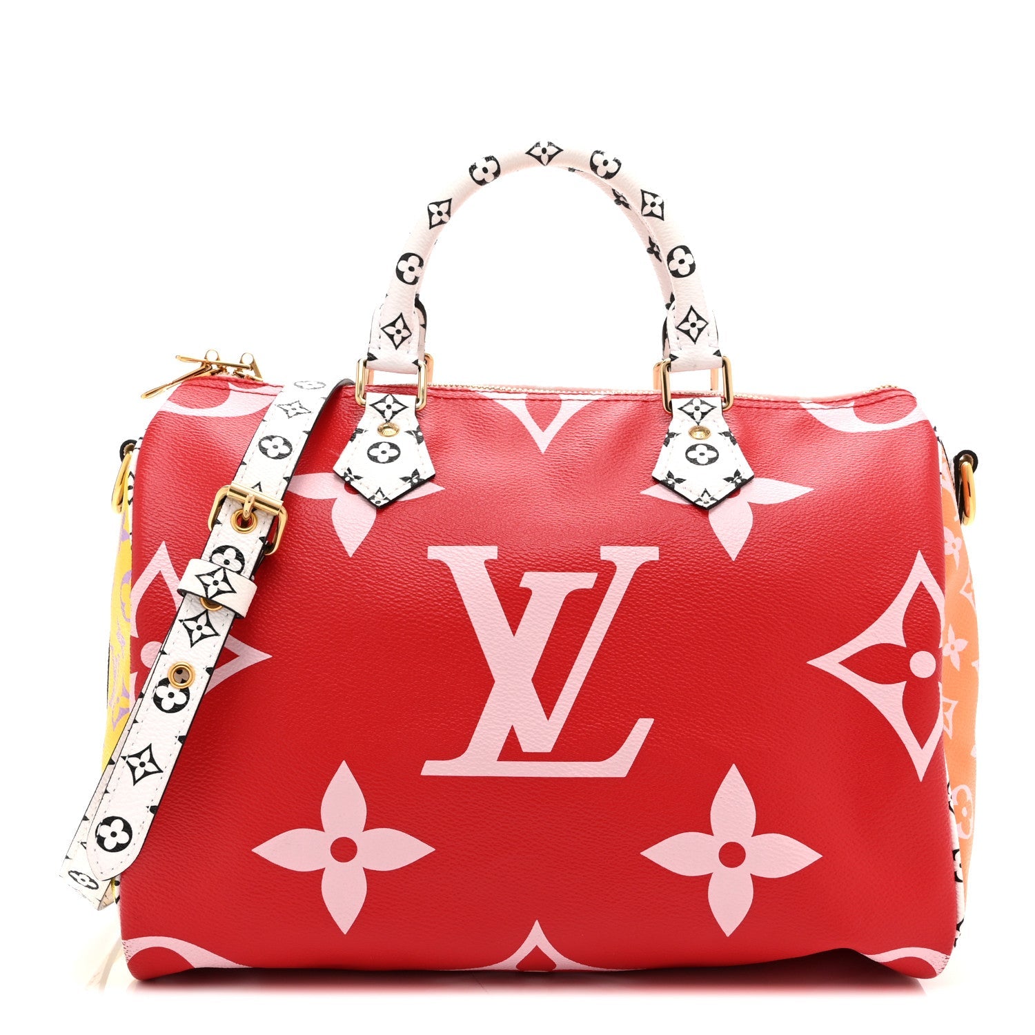 Monogram Giant Speedy Bandouliere 30 Rouge