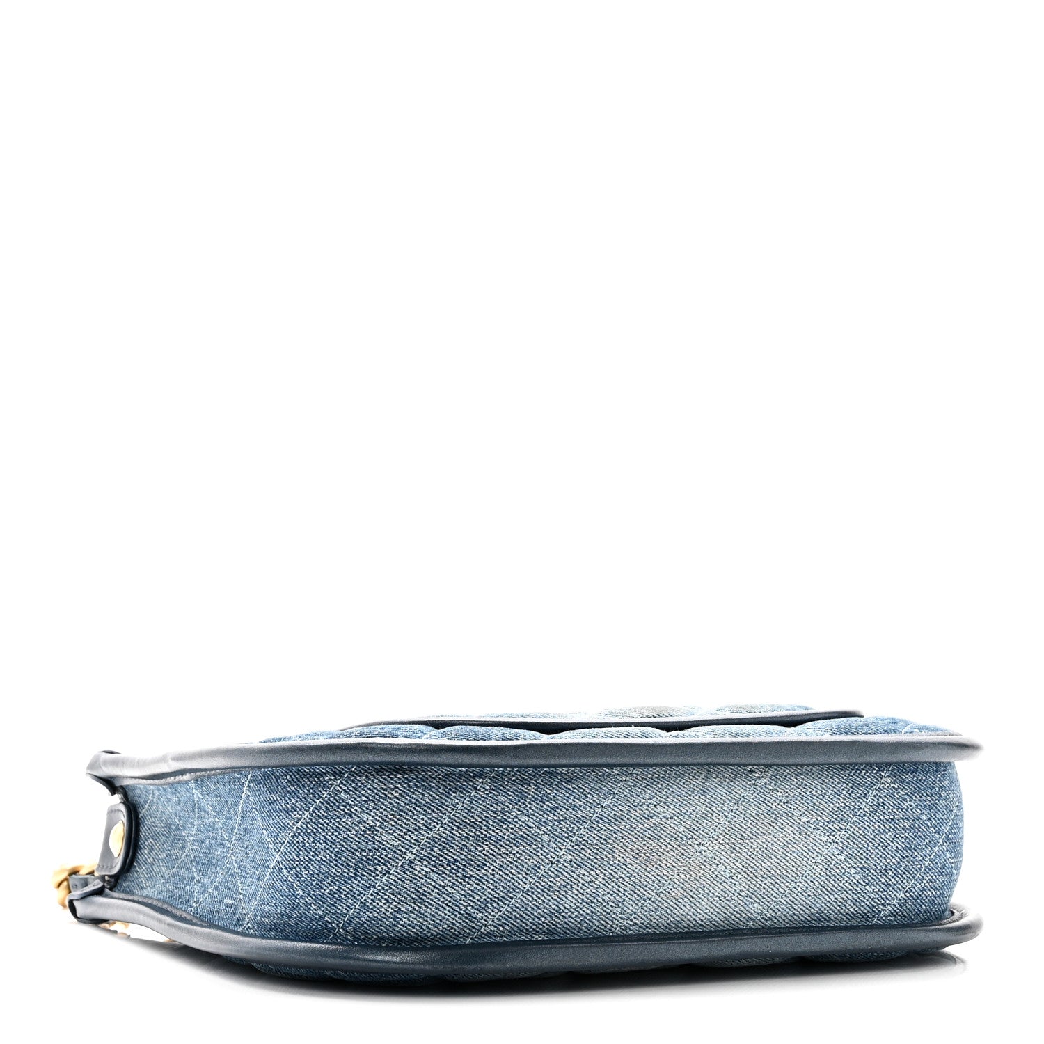 Washed Denim Quilted Hobo Blue