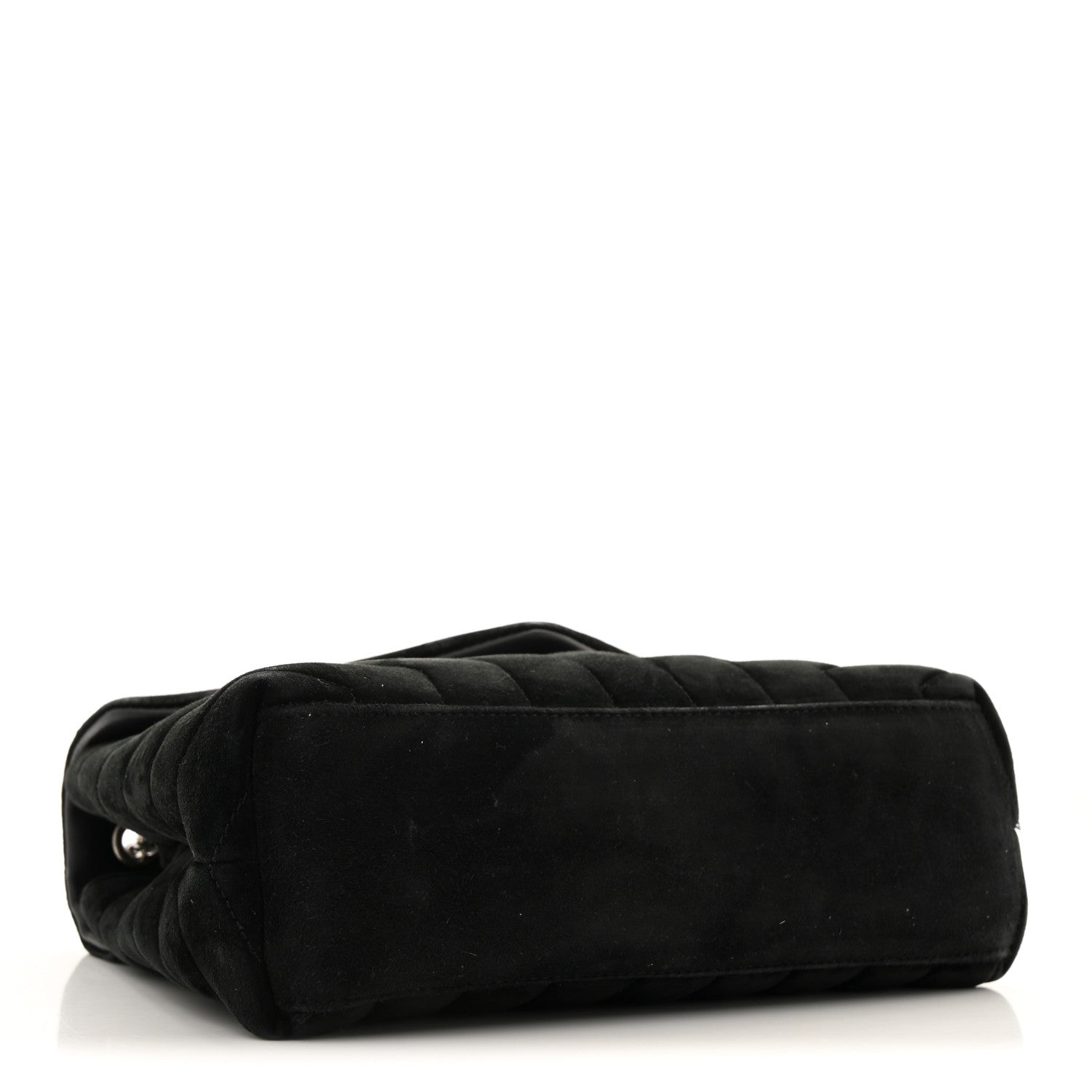 Suede Calfskin Y Quilted Monogram Small Loulou Chain Satchel Black
