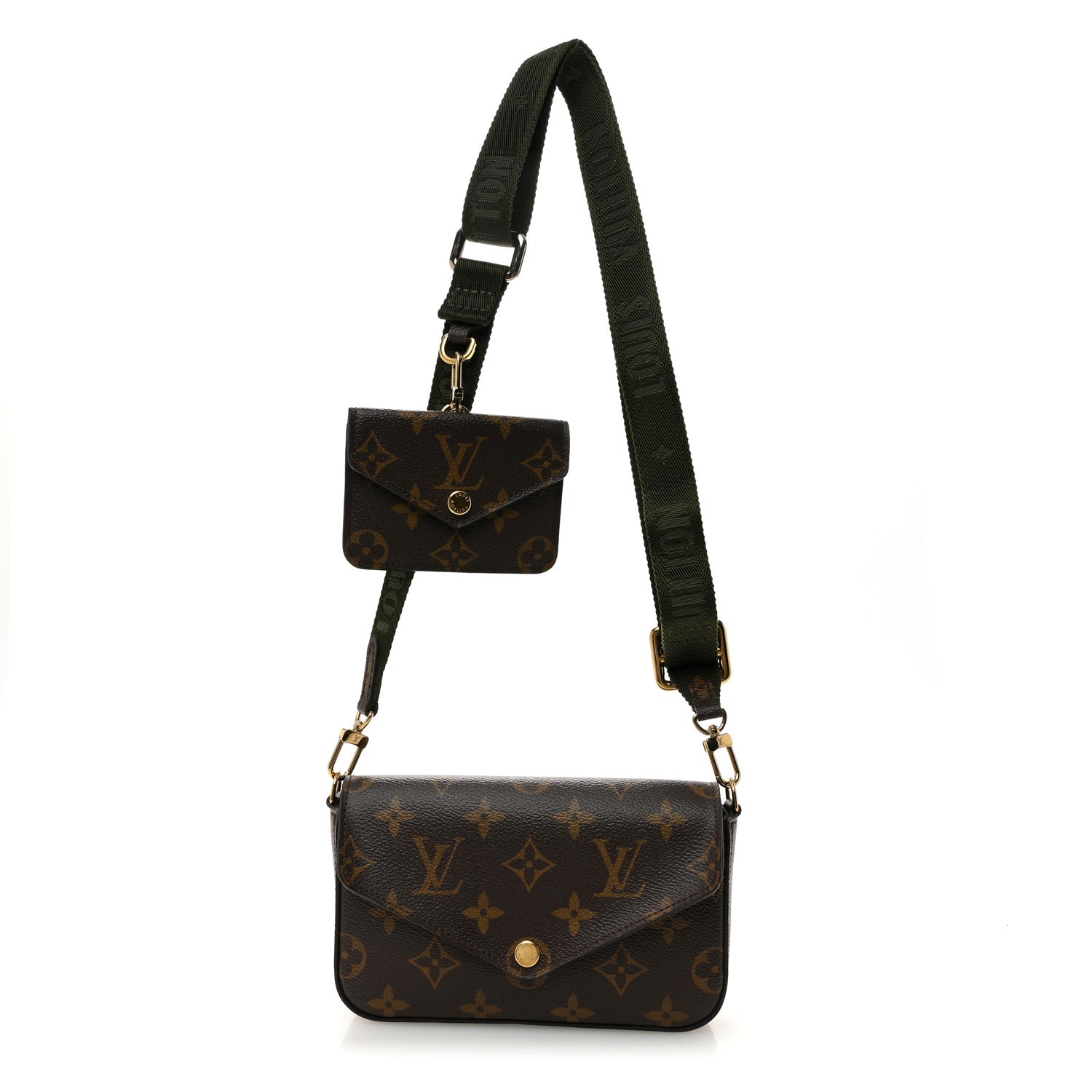 Monogram Felicie Strap & Go Kaki