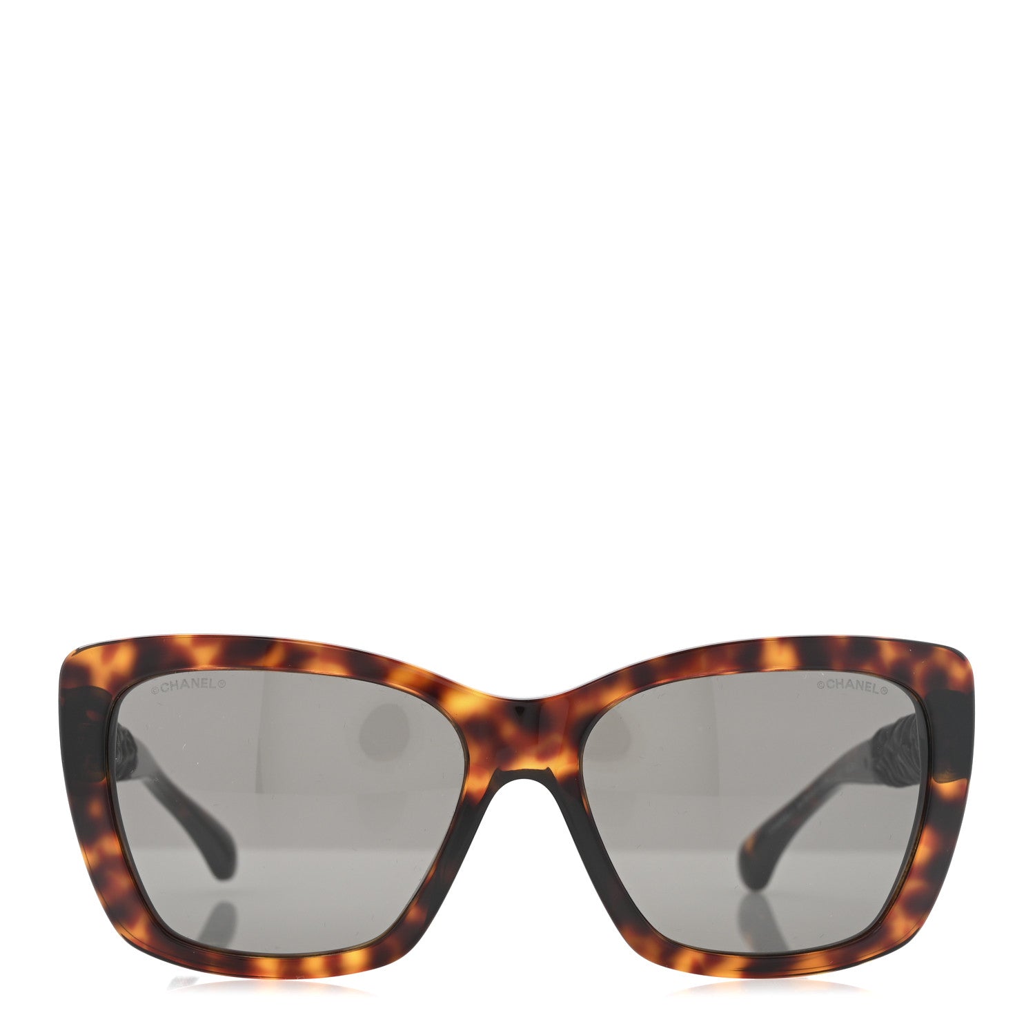 Acetate Calfskin Square Sunglasses 5476-Q-A Tortoise