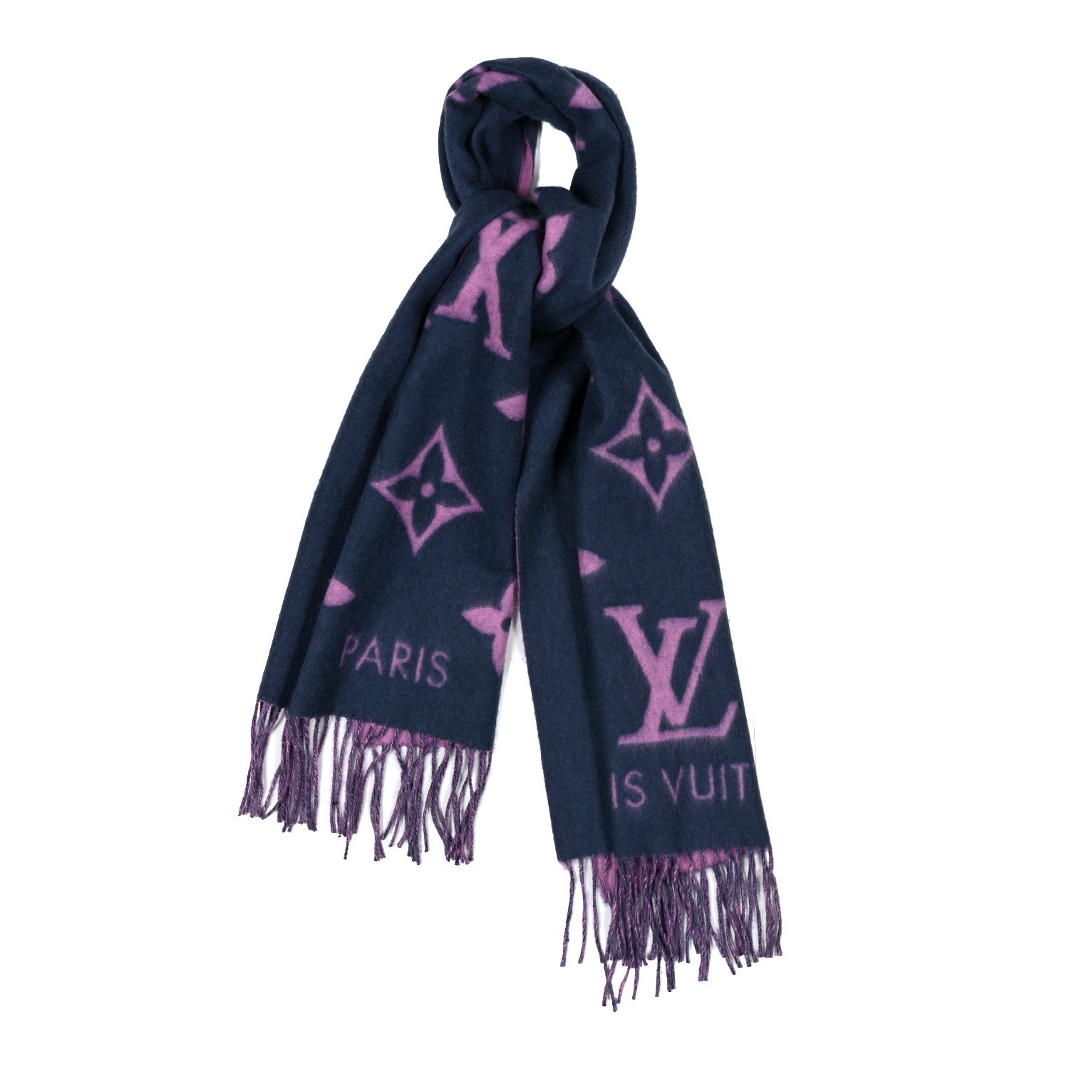 Cashmere Monogram Reykjavik Scarf Purple Pink