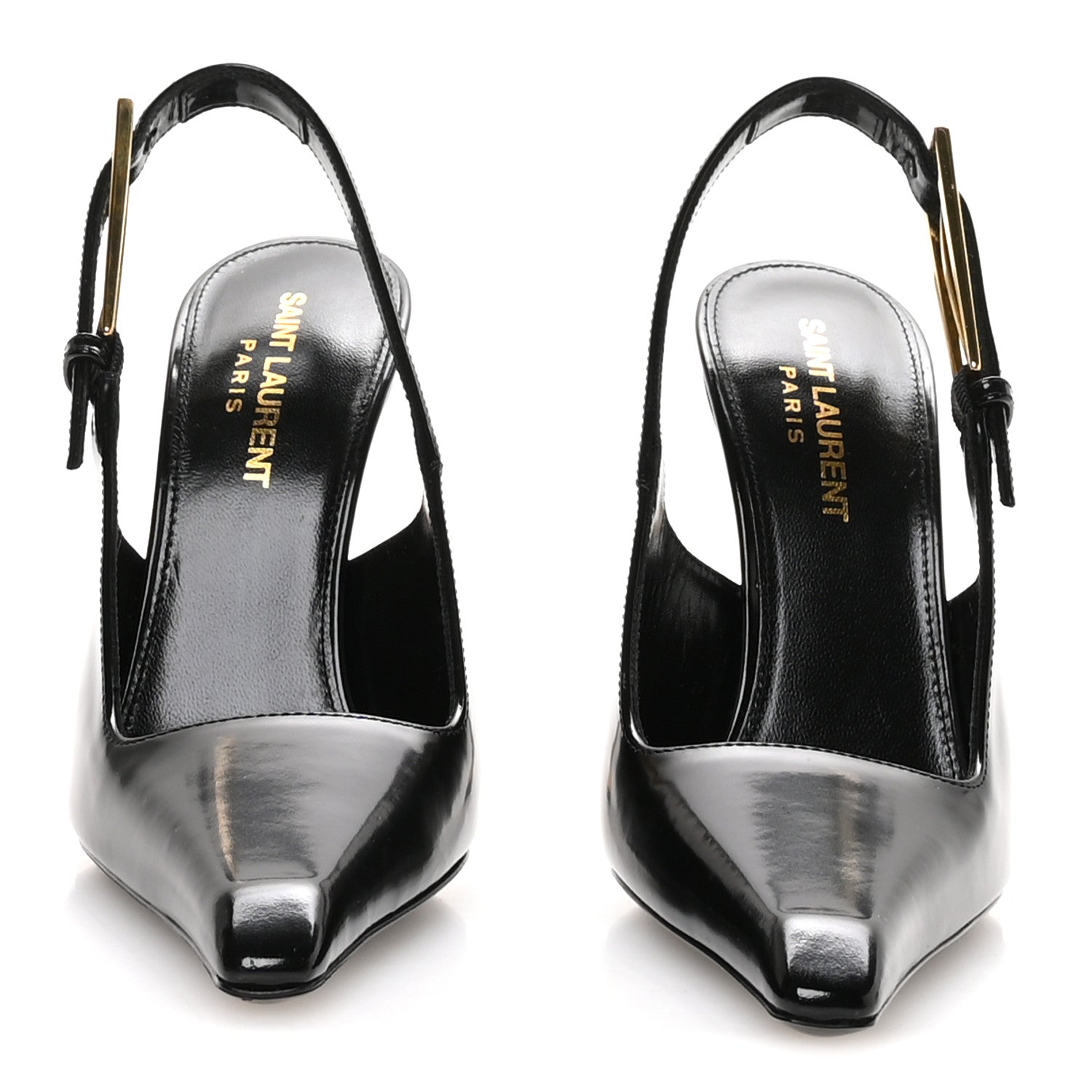Glazed Calfskin Lee Slingback Pumps 35 Black
