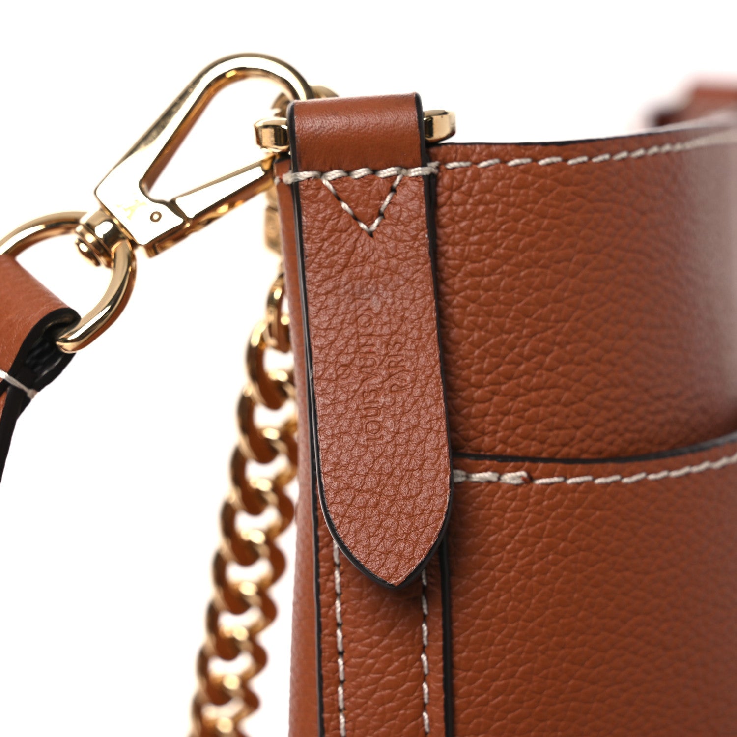 Calfskin Lock and Walk Bucket Cognac