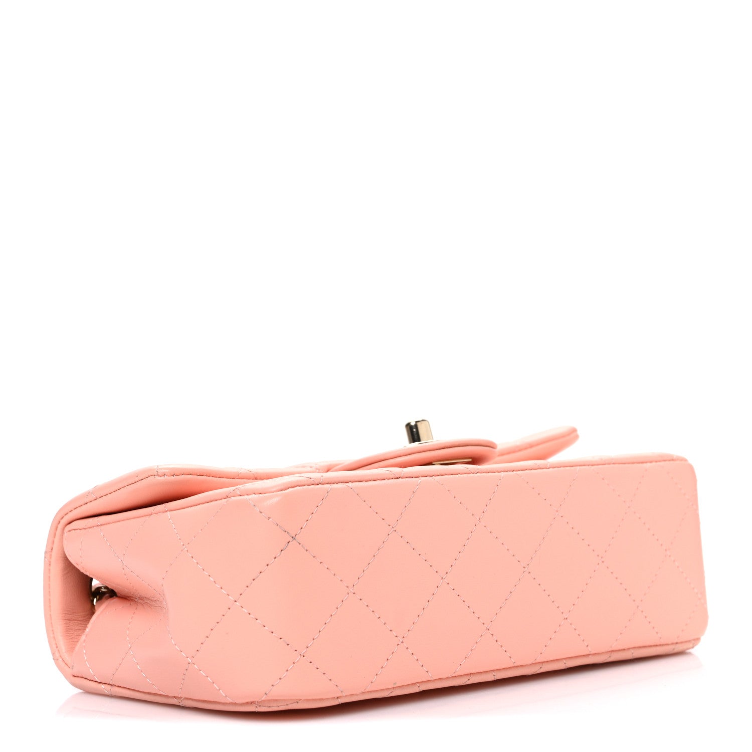 Lambskin Quilted Mini Rectangular Flap Light Pink