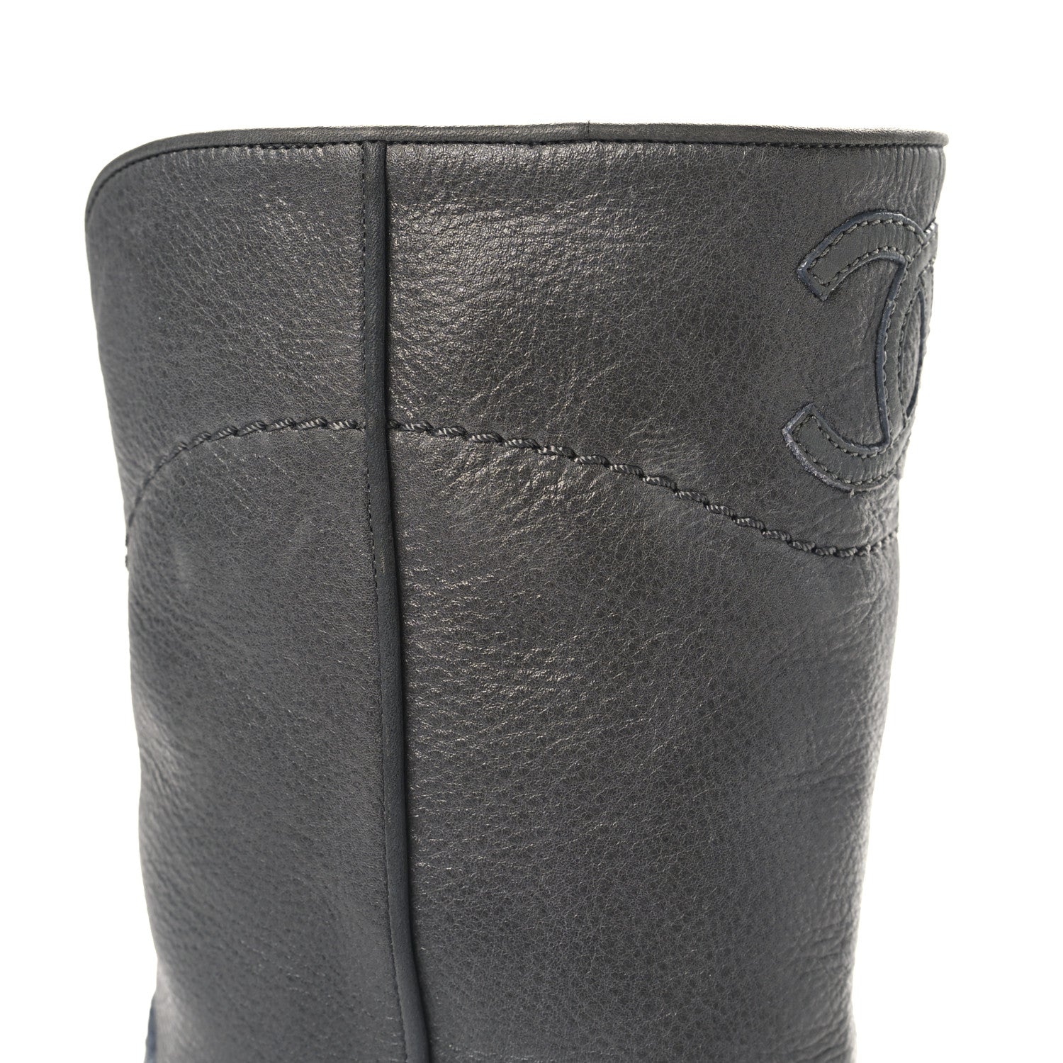 Calfskin Ascot CC Boots 37.5 Gray