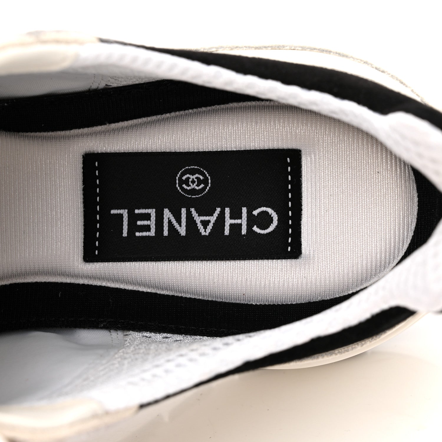 Suede Calfskin Womens CC Sneakers 36.5 White Black