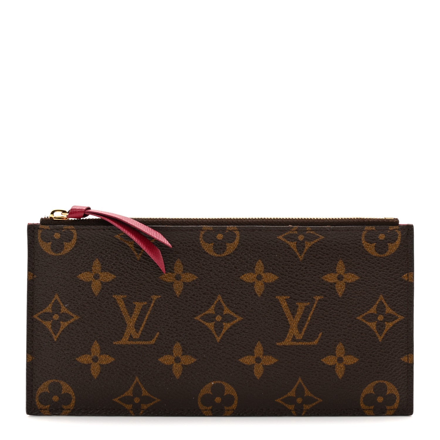 Monogram Felicie Chain Wallet Zippered Insert Fuchsia