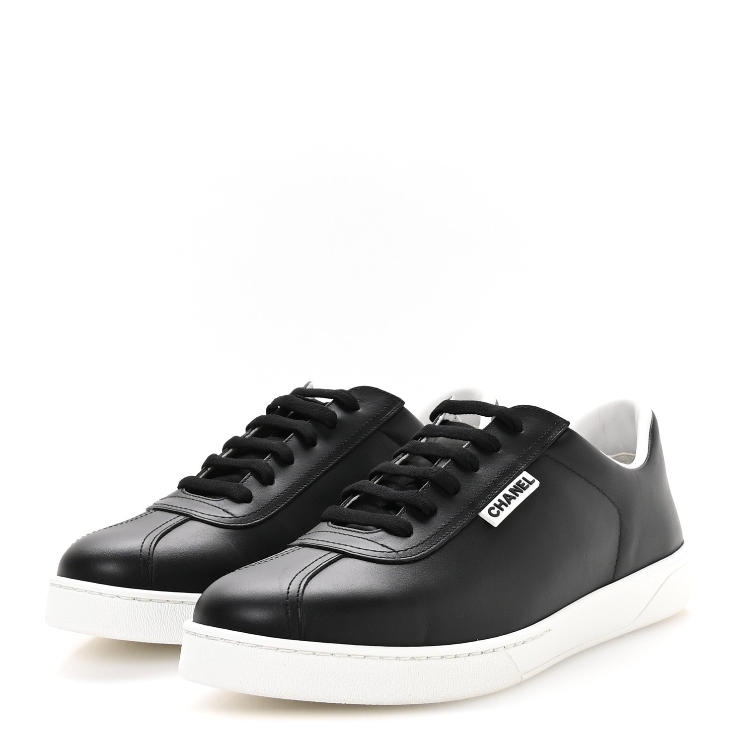 Calfskin CC Mens Uniform Sneakers 43 Black