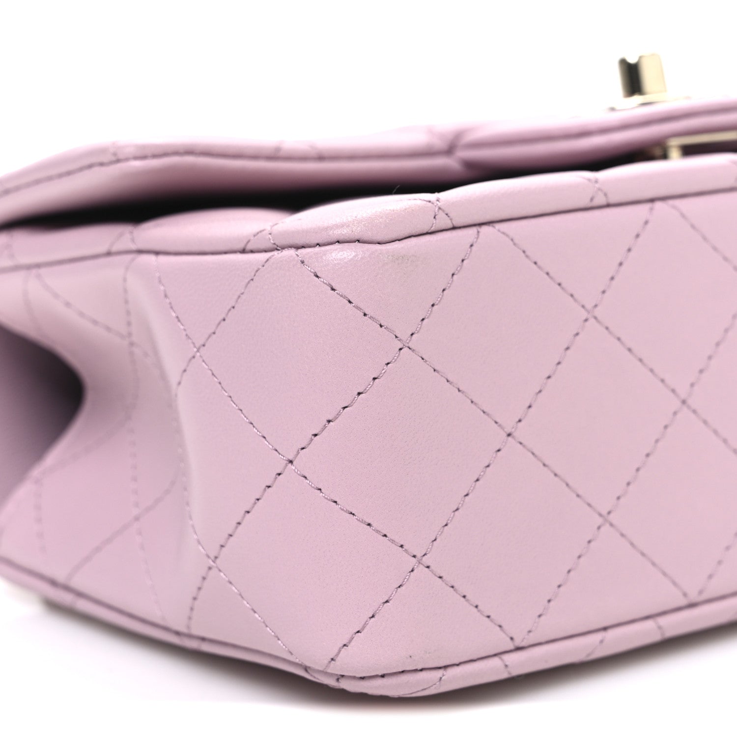 Lambskin Quilted Mini Top Handle Rectangular Flap Light Pink