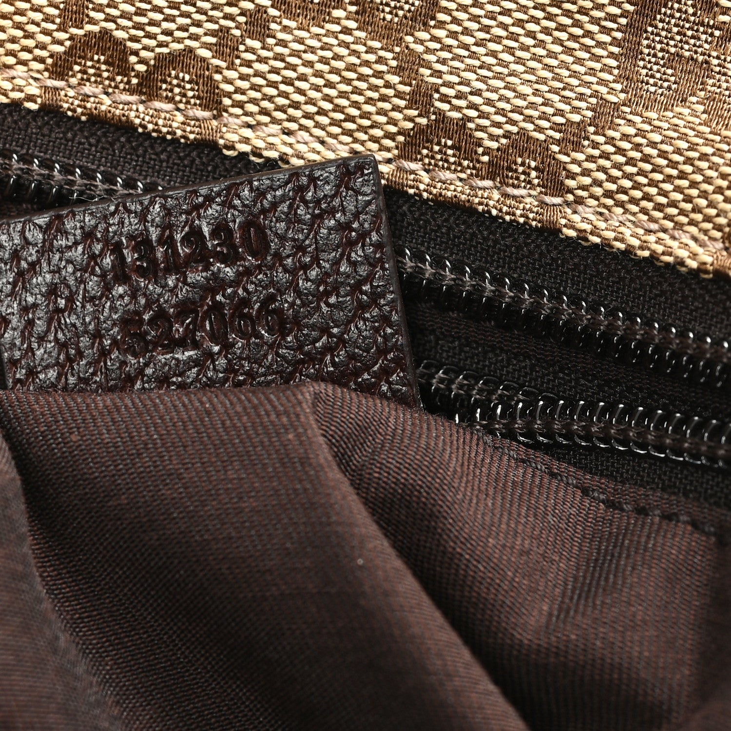 GG Monogram Medium Web Handle Bucket Tote Dark Brown