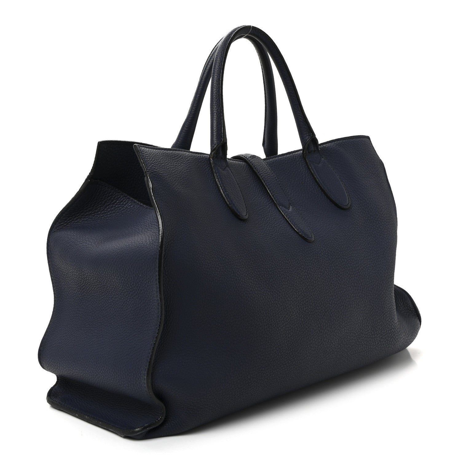 Soft Calfskin Medium Jackie Top Handle Bag Classic Blue Marine