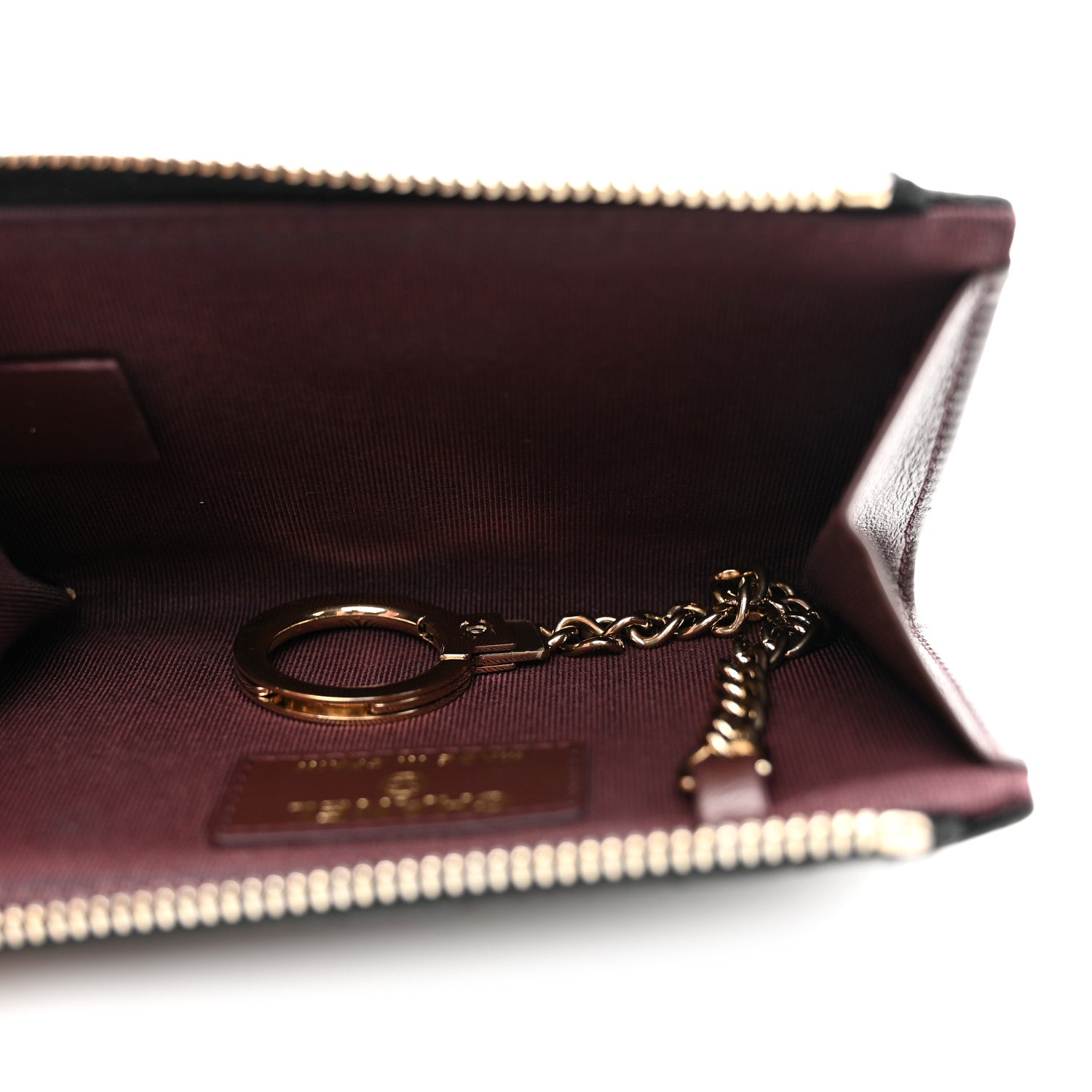 Caviar Quilted Zipped Key Holder Case Black
