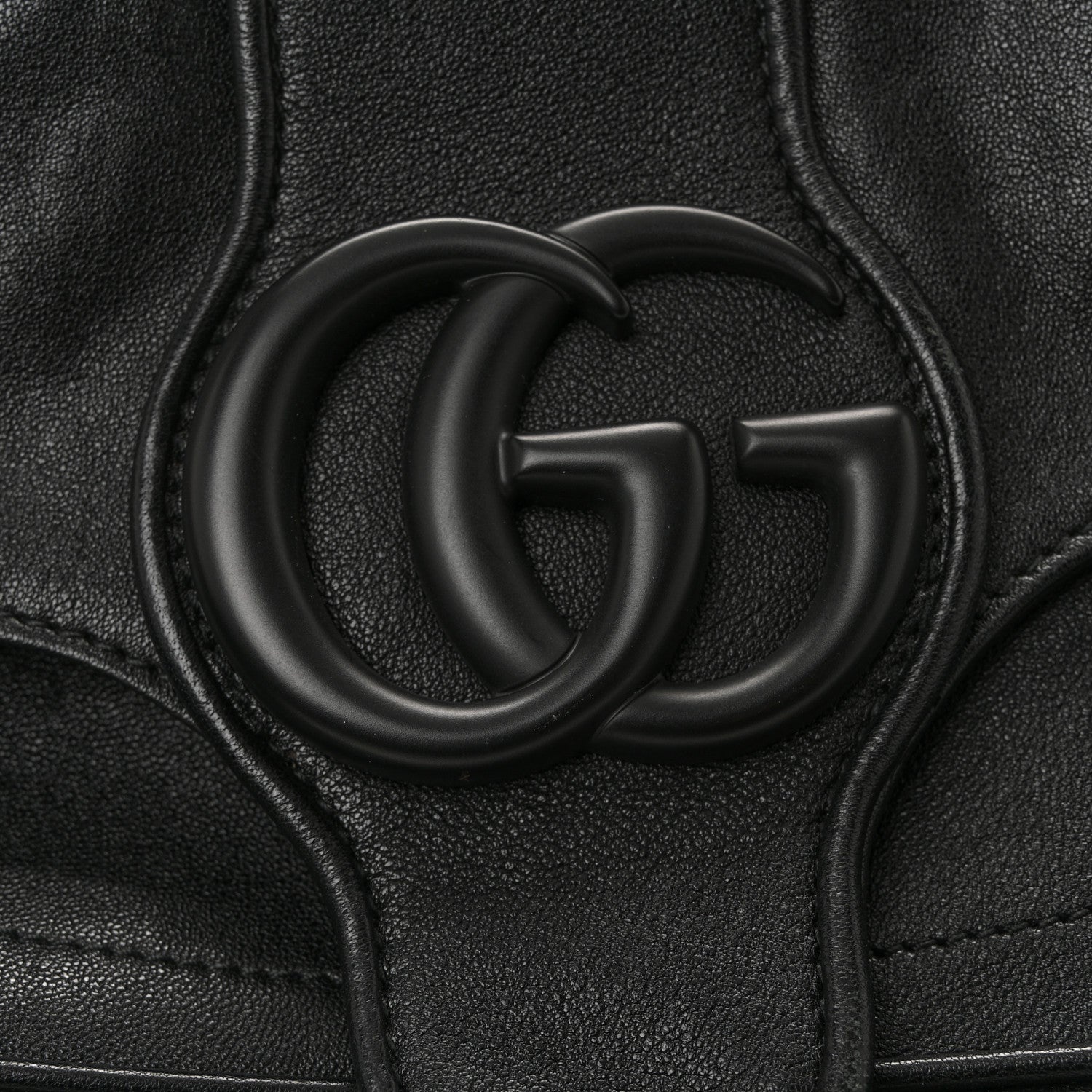 Goatskin Small GG Monochrome Aphrodite Shoulder Bag Black
