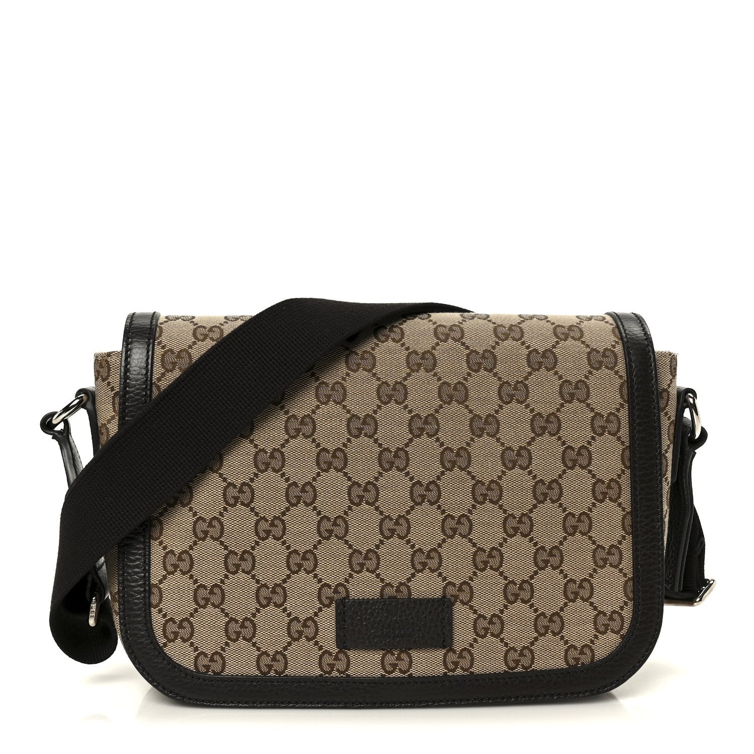 Monogram Flap Messenger Bag Beige Dark Brown