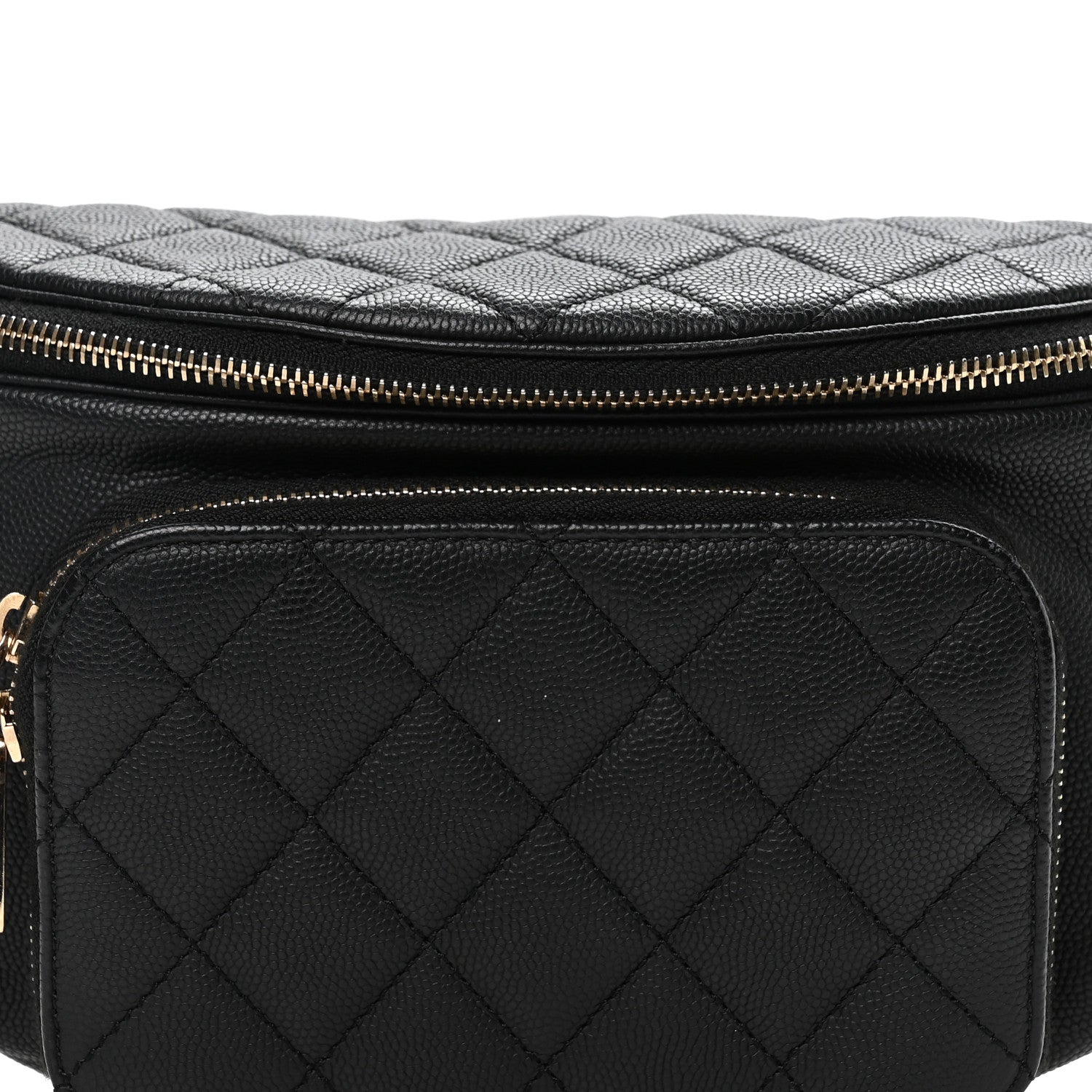 Caviar Quilted Business Affinity Waist Belt Bag Black