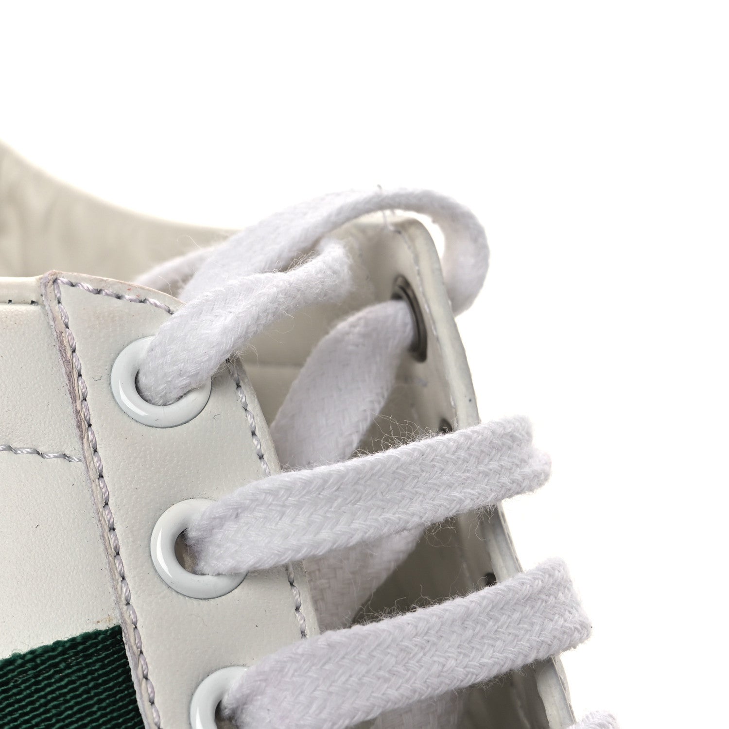 Calfskin Ayers Bee Embroidered Womens Ace Sneakers 36 White Green