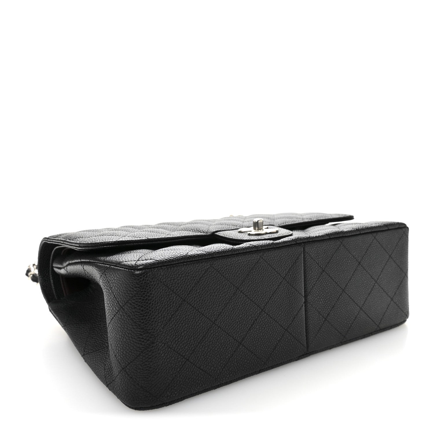 Caviar Quilted Jumbo Double Flap Black