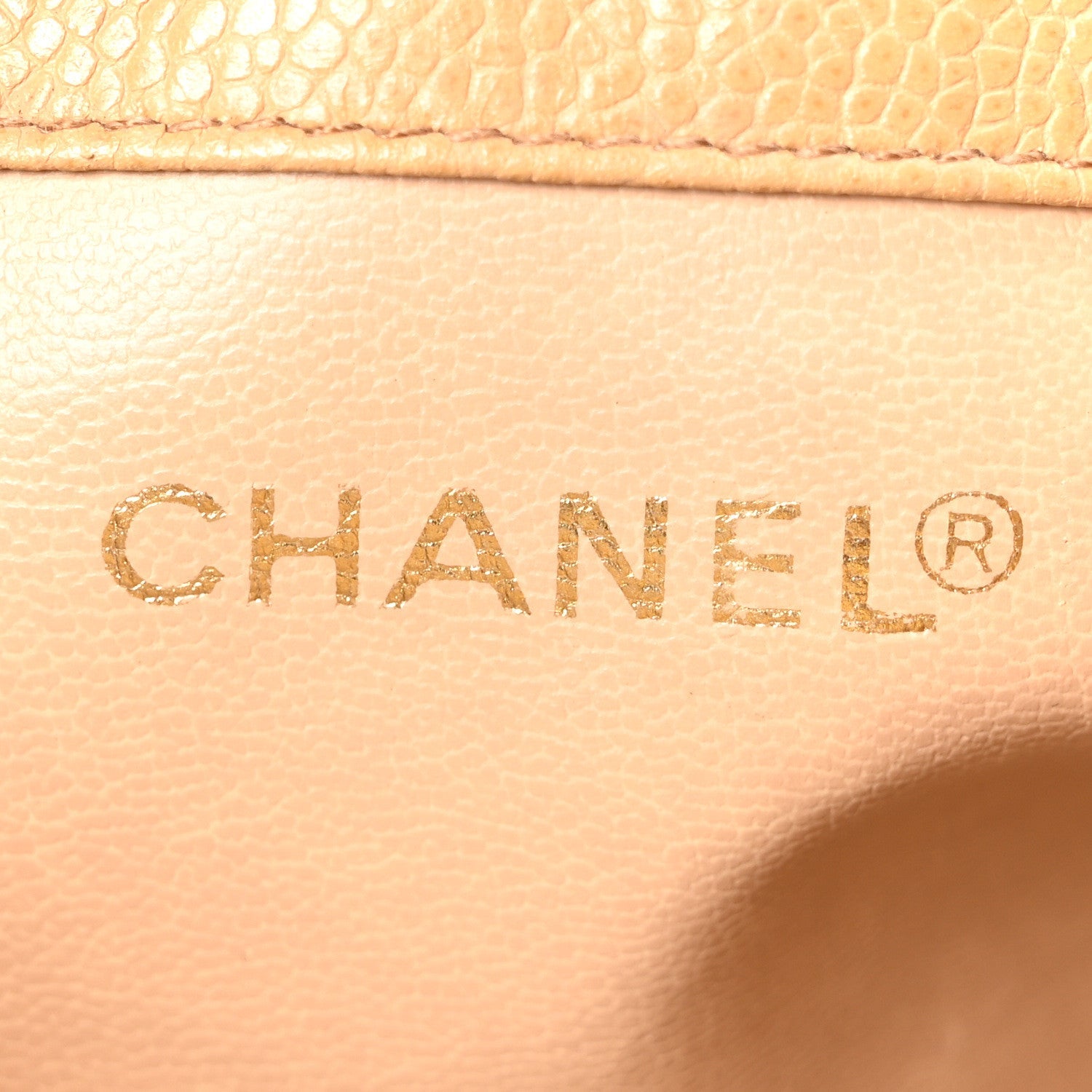 Caviar CC Drawstring Shoulder Bag Beige