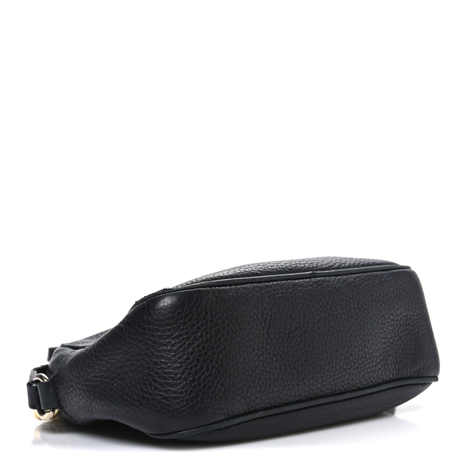 Pebbled Calfskin Small Soho Disco Bag Black