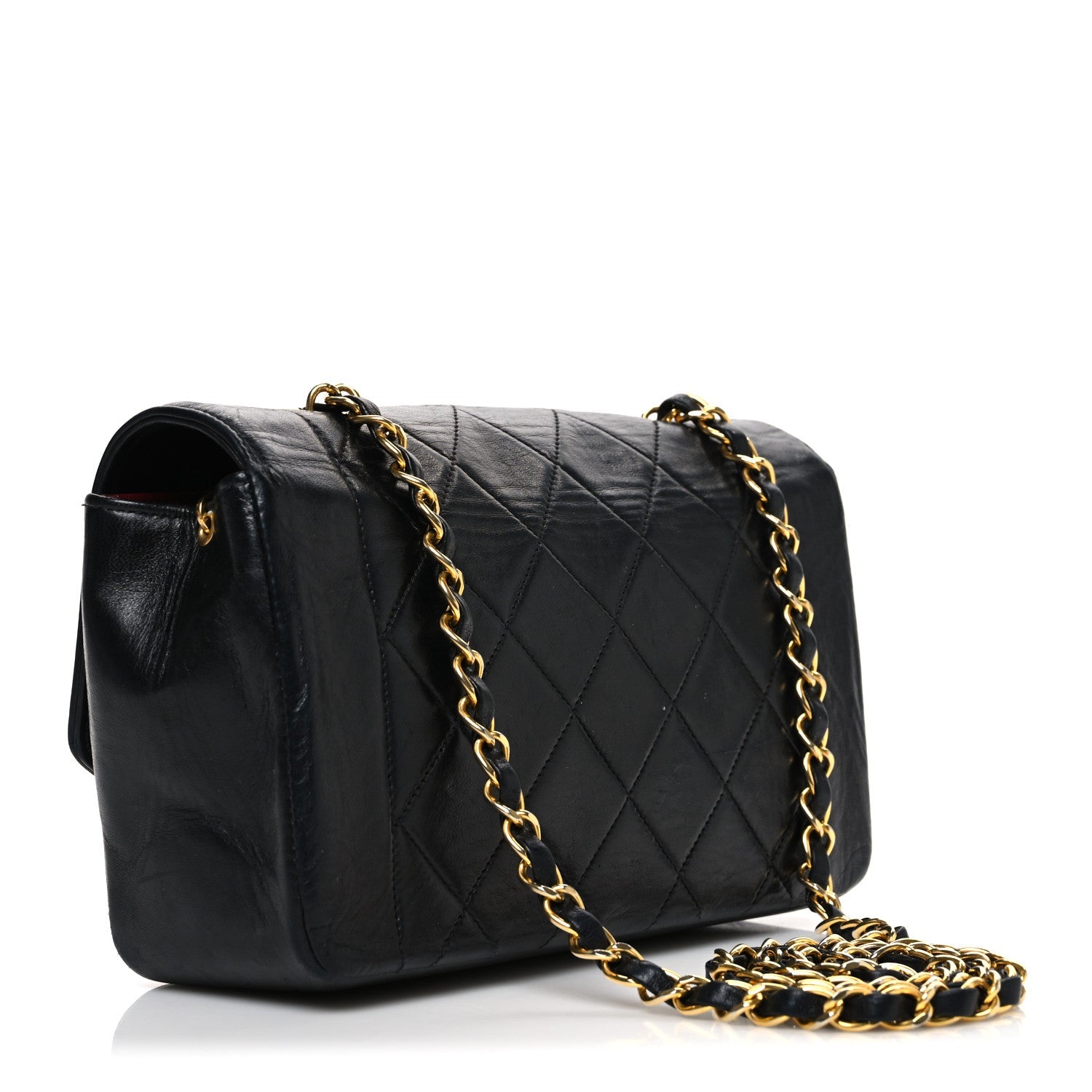 Lambskin Quilted Small Single Flap Black