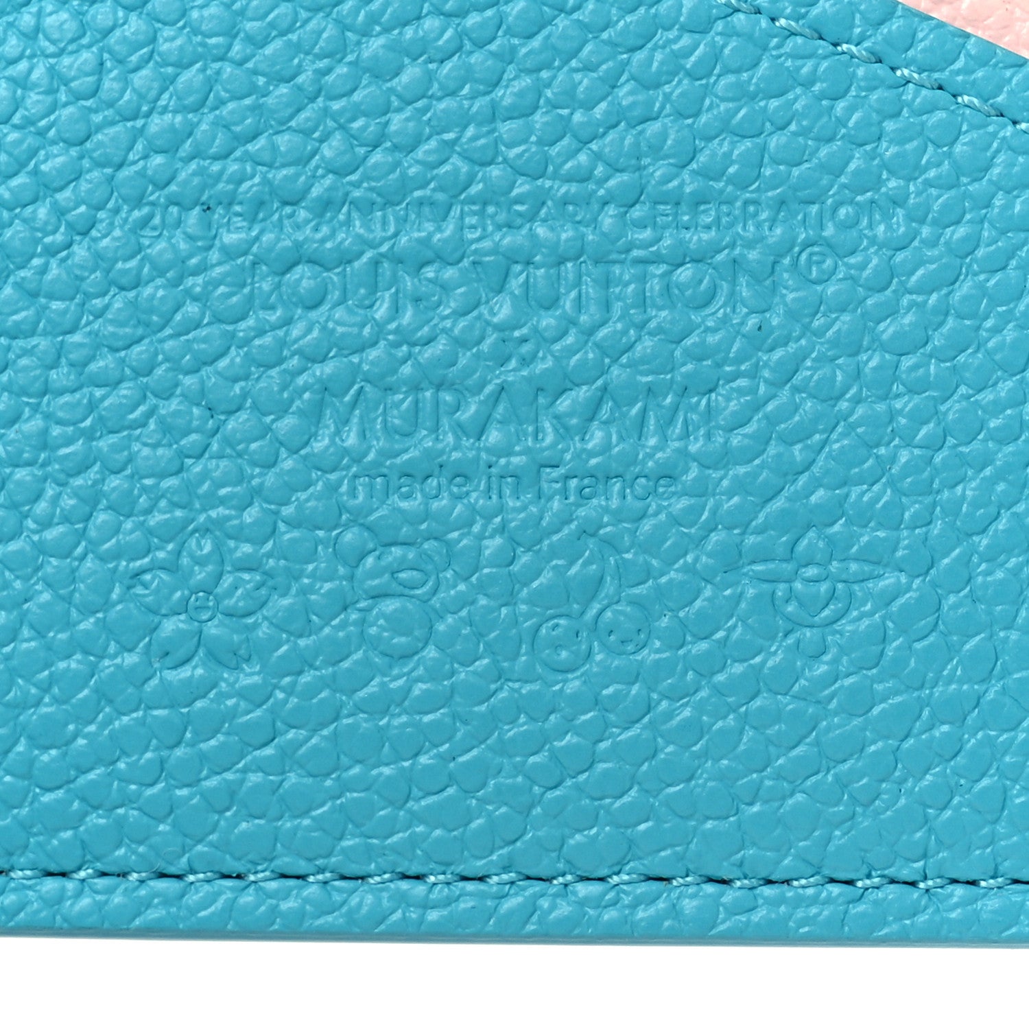 LV X TM Monogram Multicolor Criss-Cross Card Holder Kabira Blue Rose