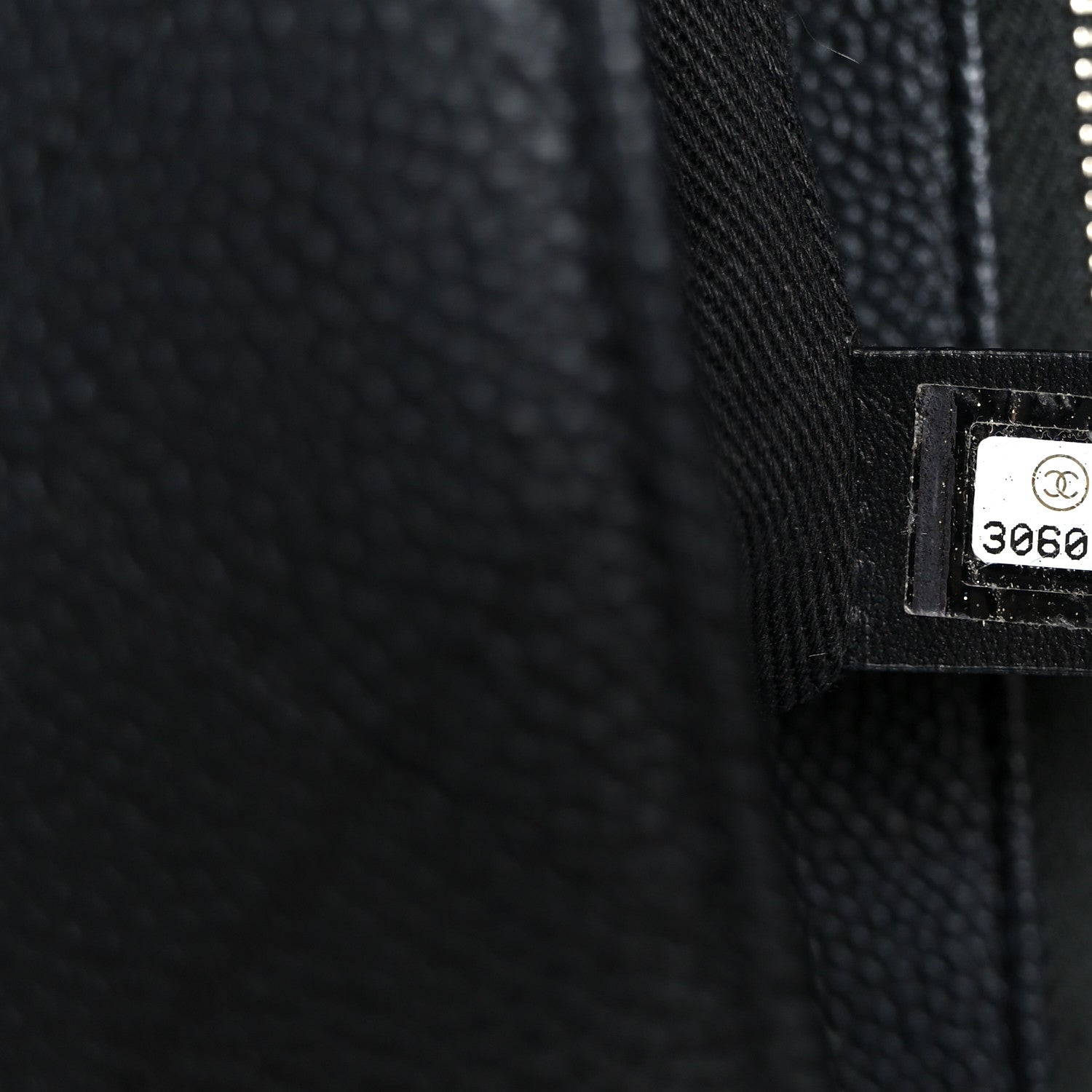 Grained Calfskin Stitched Flap Black