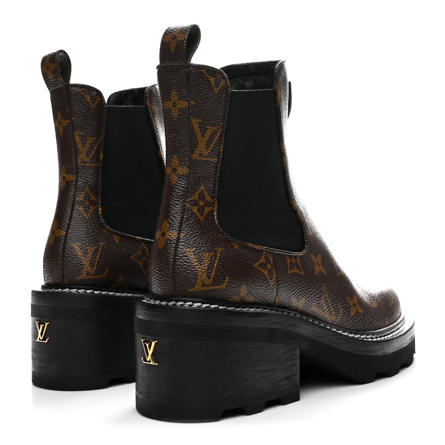 Patent Monogram LV Beaubourg Ankle Boots 37 Black