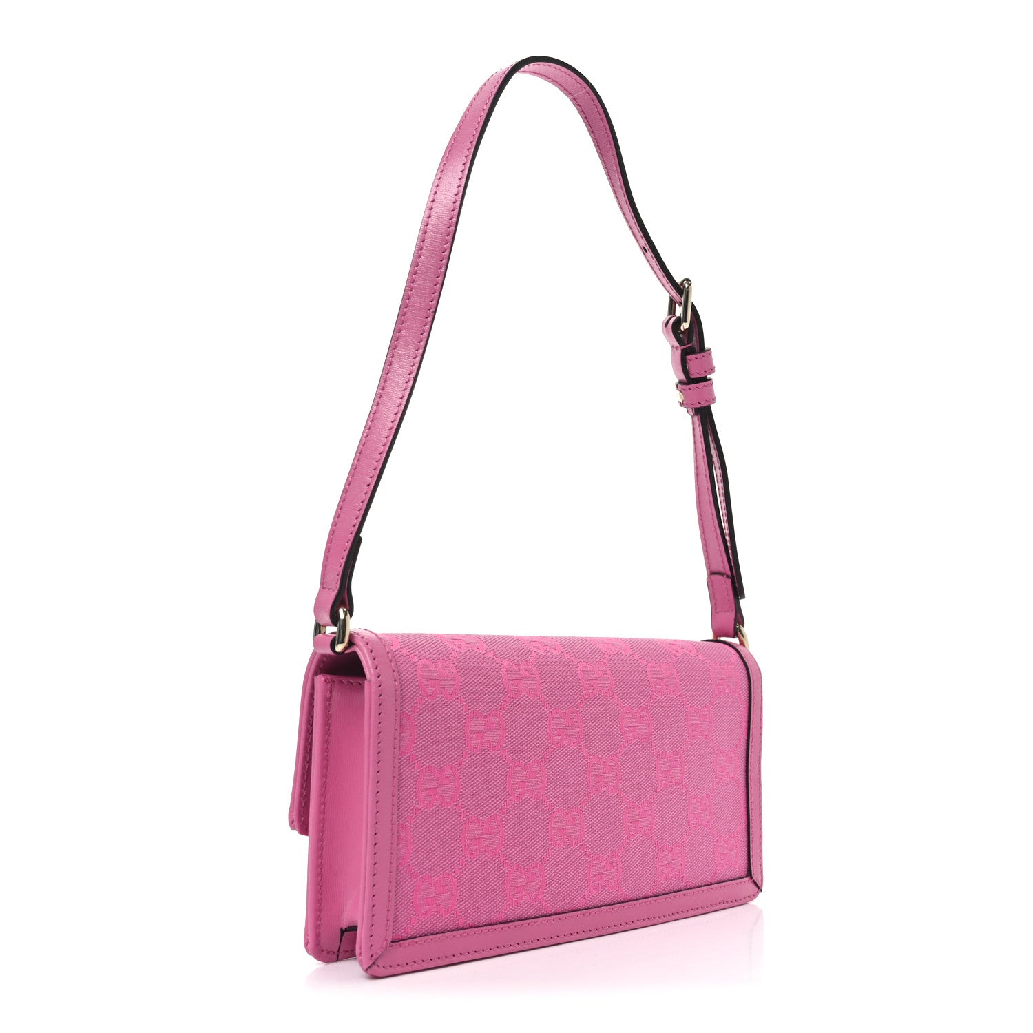 GG Monogram Scratch Lux Calfskin Mini Luce Shoulder Bag Blossom Rose Dark Blossom