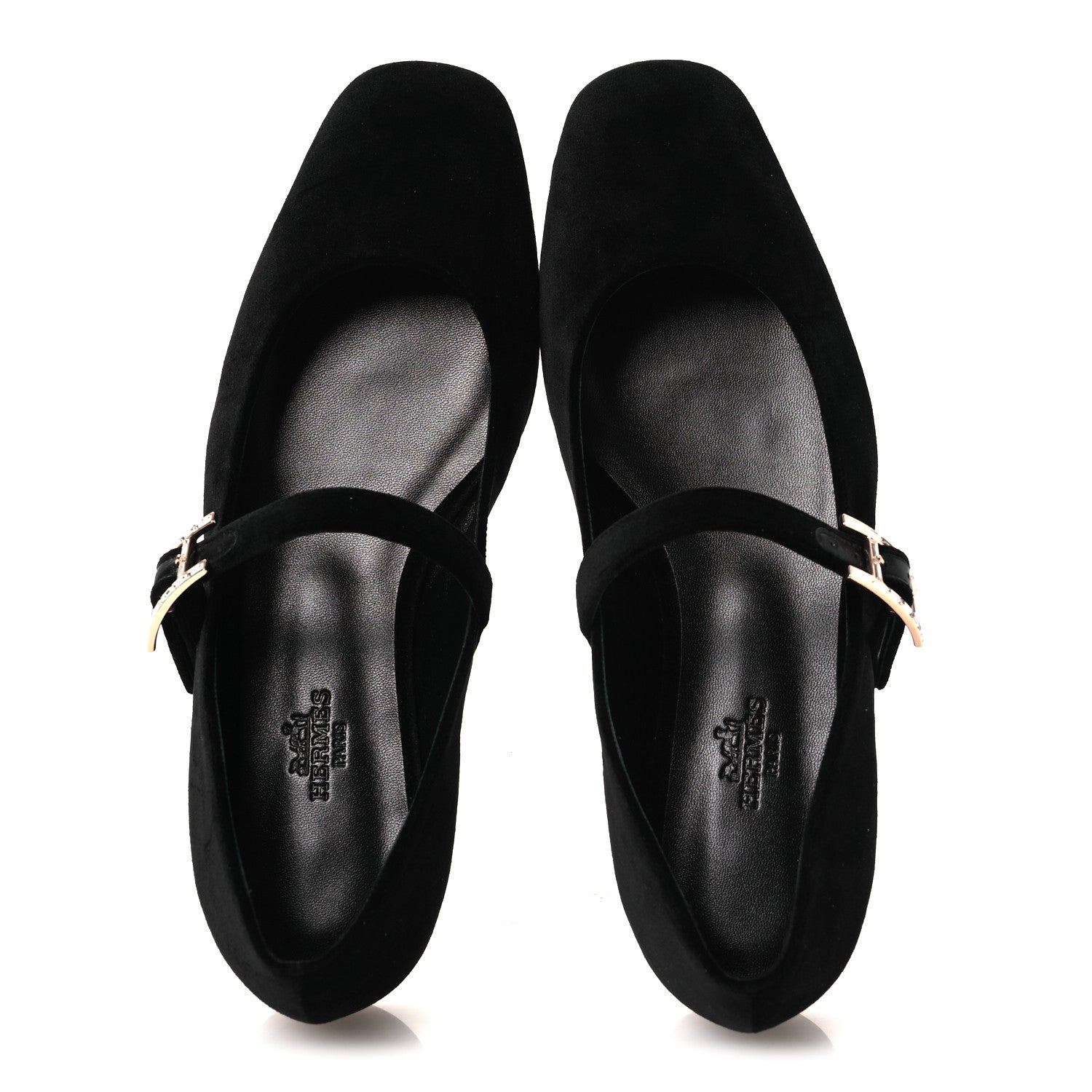 Velvet Crystal Jane Ballet Flats 37 Black