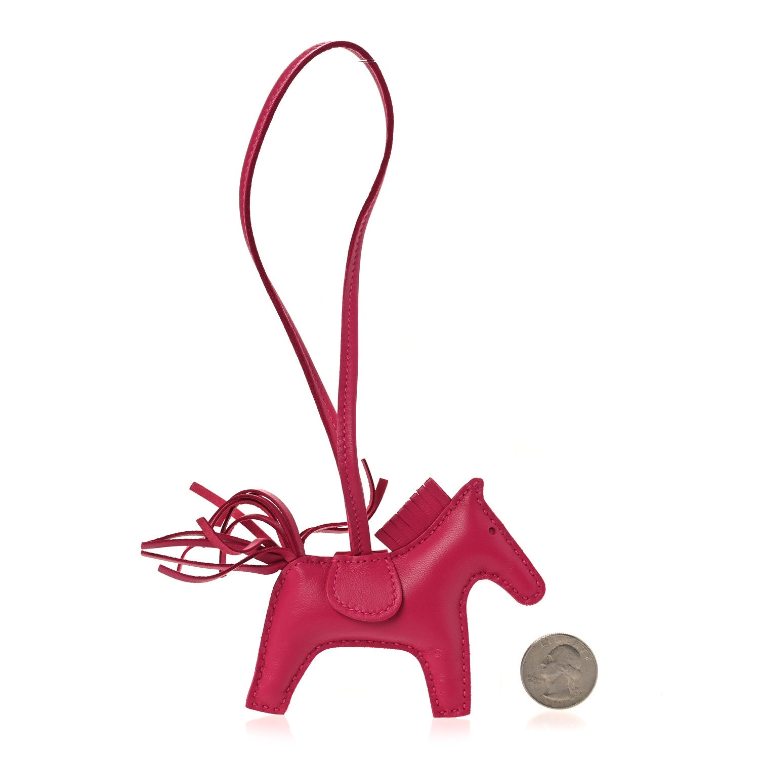 Milo Lambskin Grigri Rodeo Horse Bag Charm PM  Rose Mexico