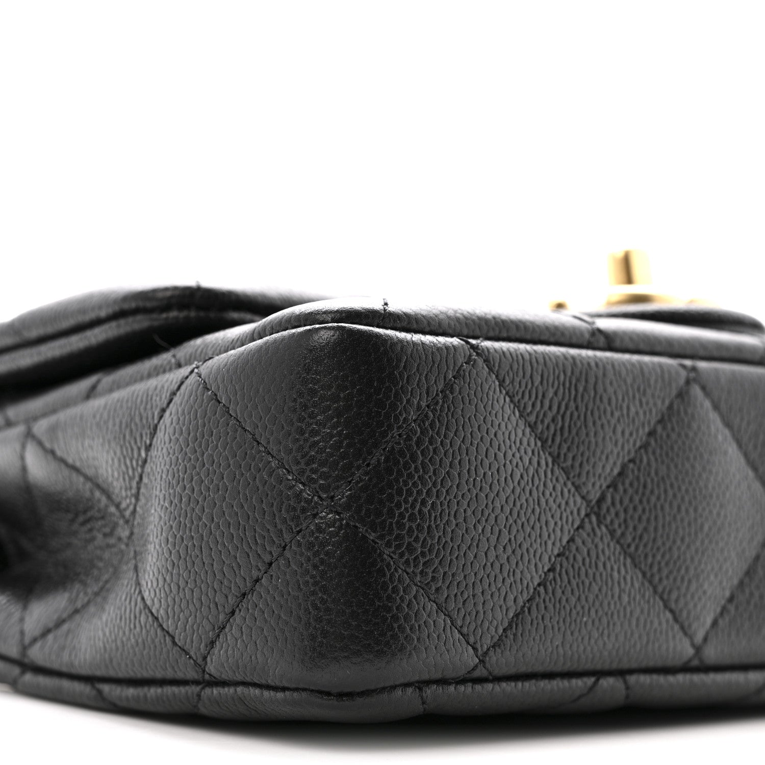 Caviar Quilted Mini Sweetheart Rectangular Flap Black