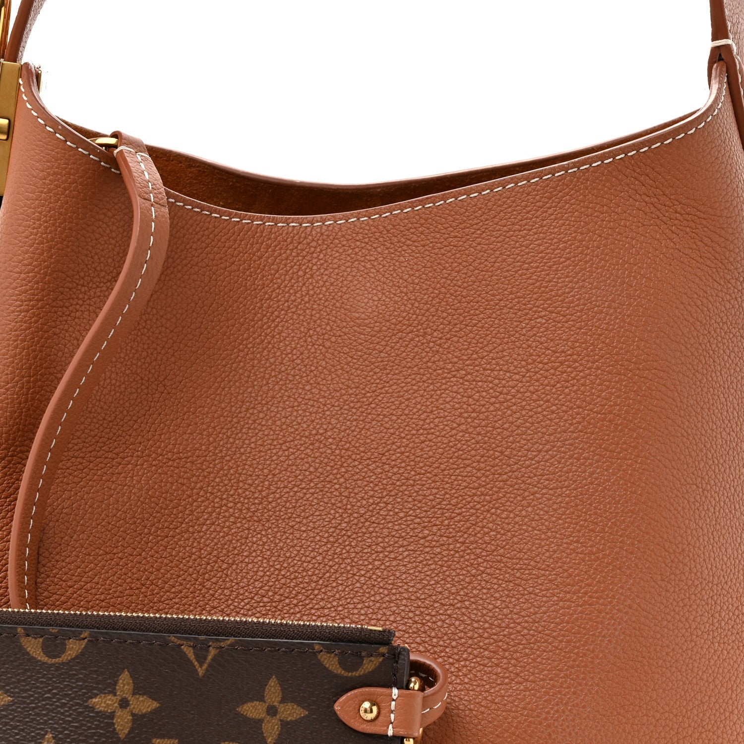 Grained Calfskin Low Key Hobo PM Cognac