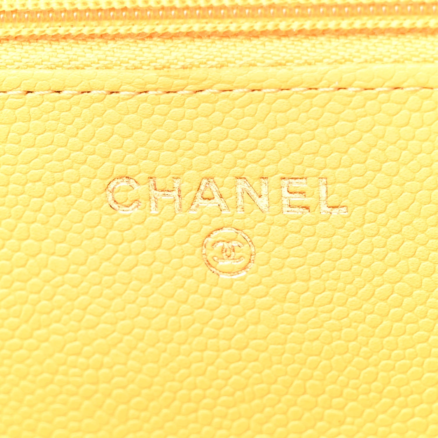 Caviar Quilted Wallet on Chain WOC Yellow