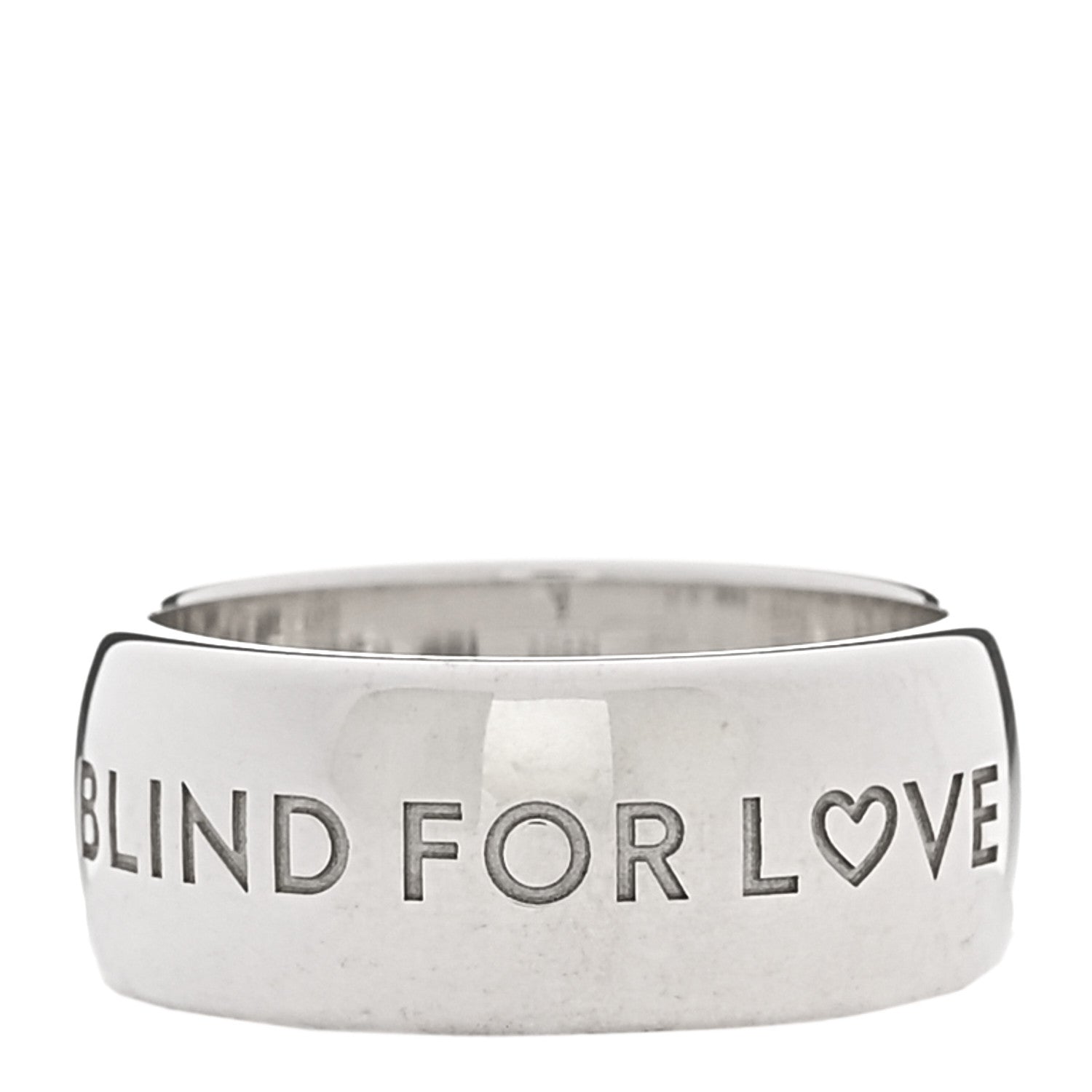 Sterling Silver Blind for Love Band Wide Ring 60 9