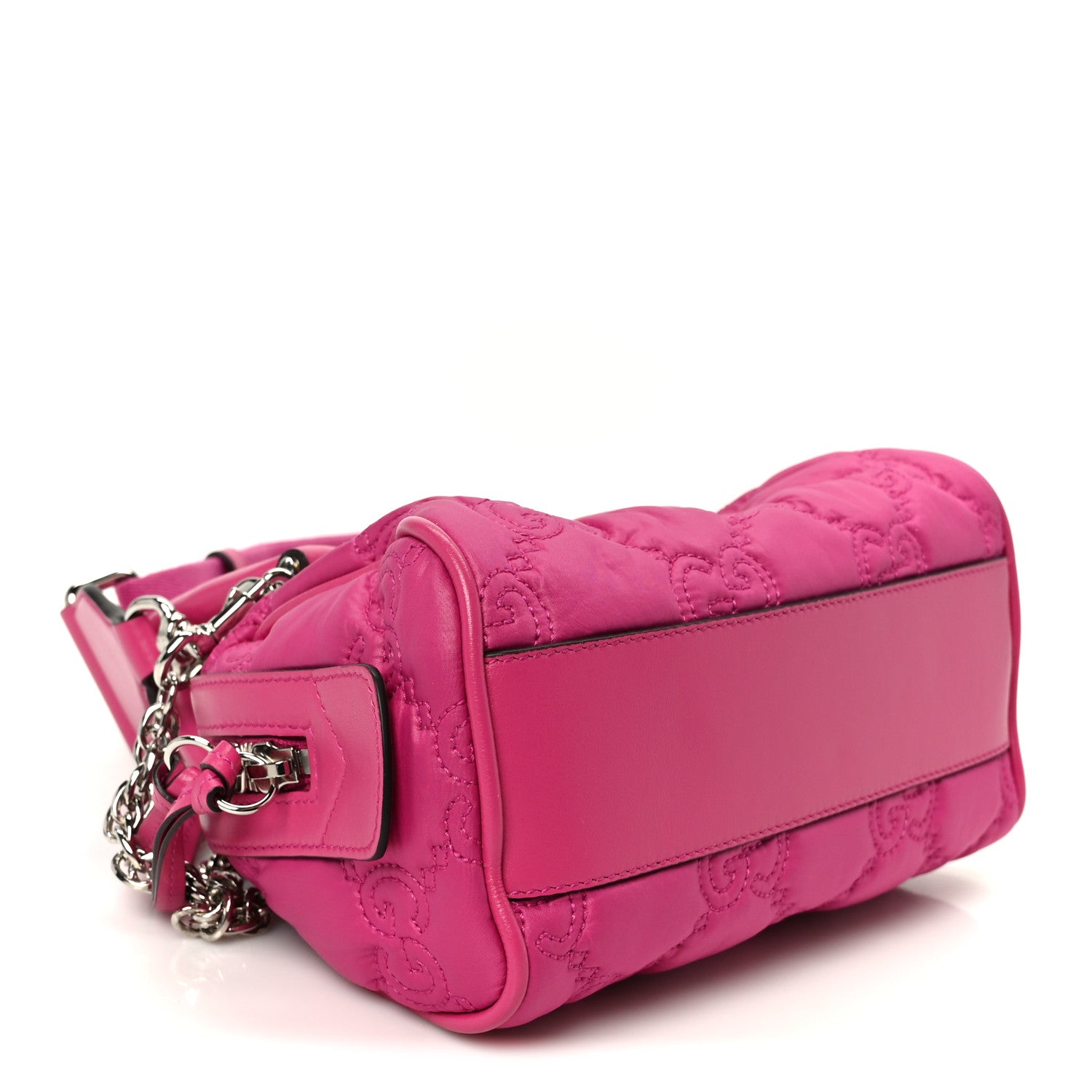 Nylon Calfskin Enamel GG Matelasse Mini Bowler Bag Lovely
