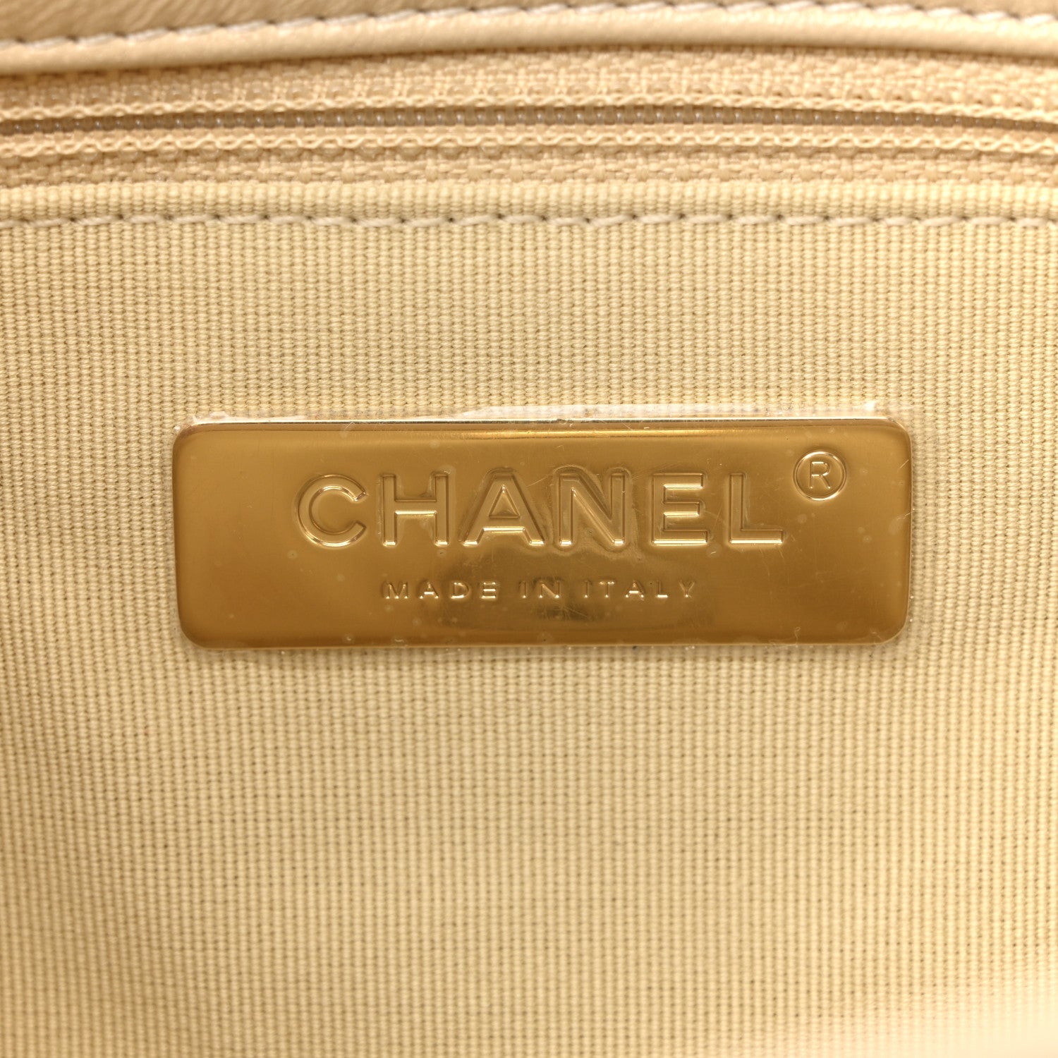 Lambskin Quilted Medium Chanel 19 Flap Beige