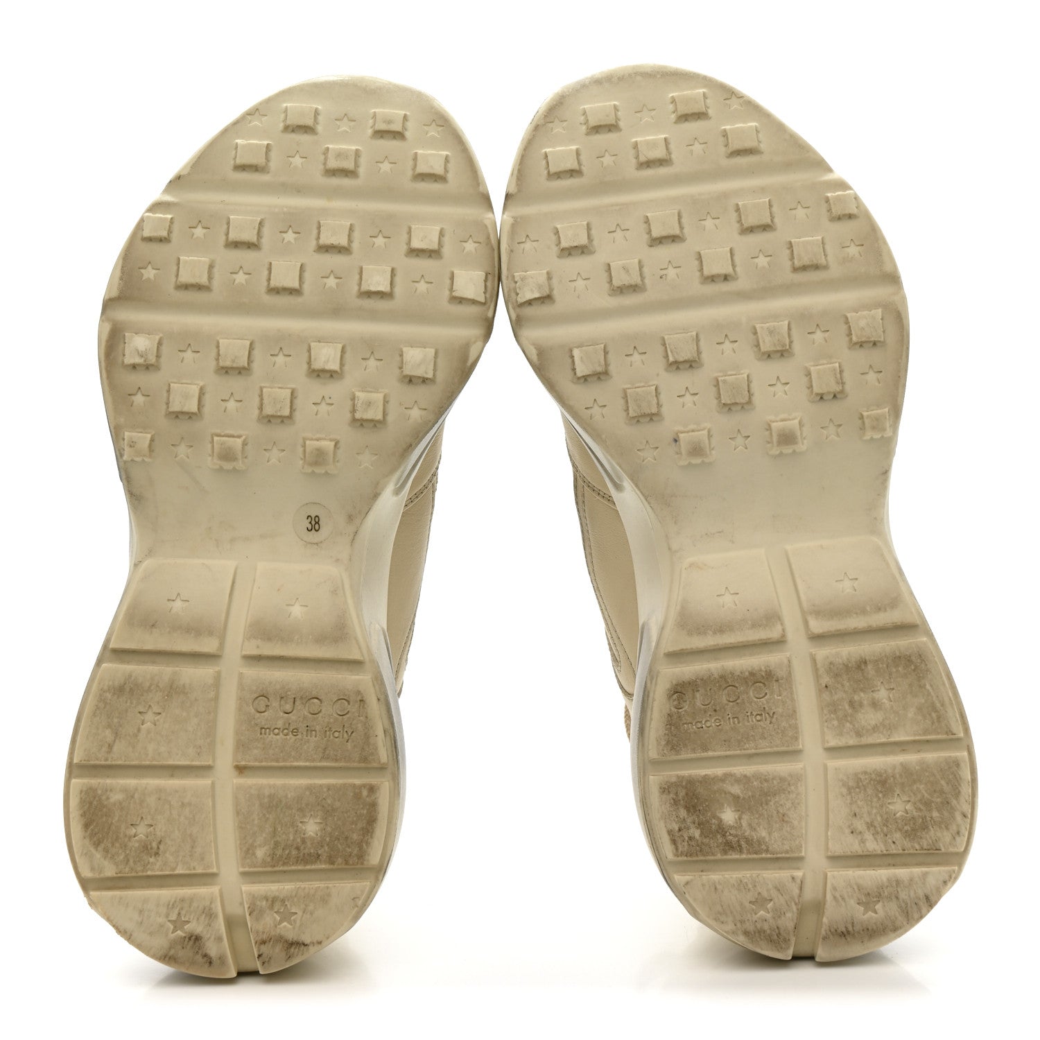 Calfskin Mouth Print Womens Rhyton Sneakers 38 Ivory