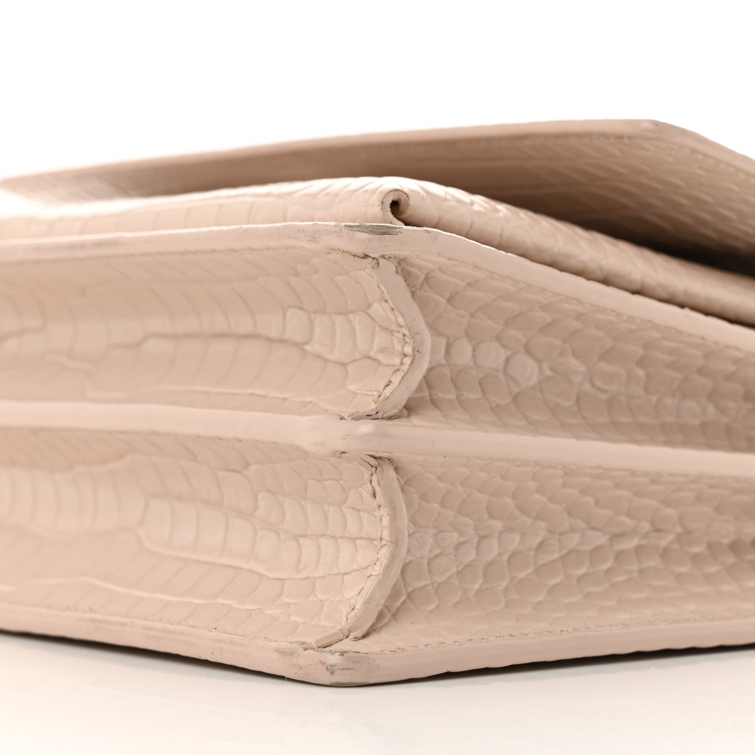 Calfskin Crocodile Embossed Medium Monogram Sunset Rose Antic