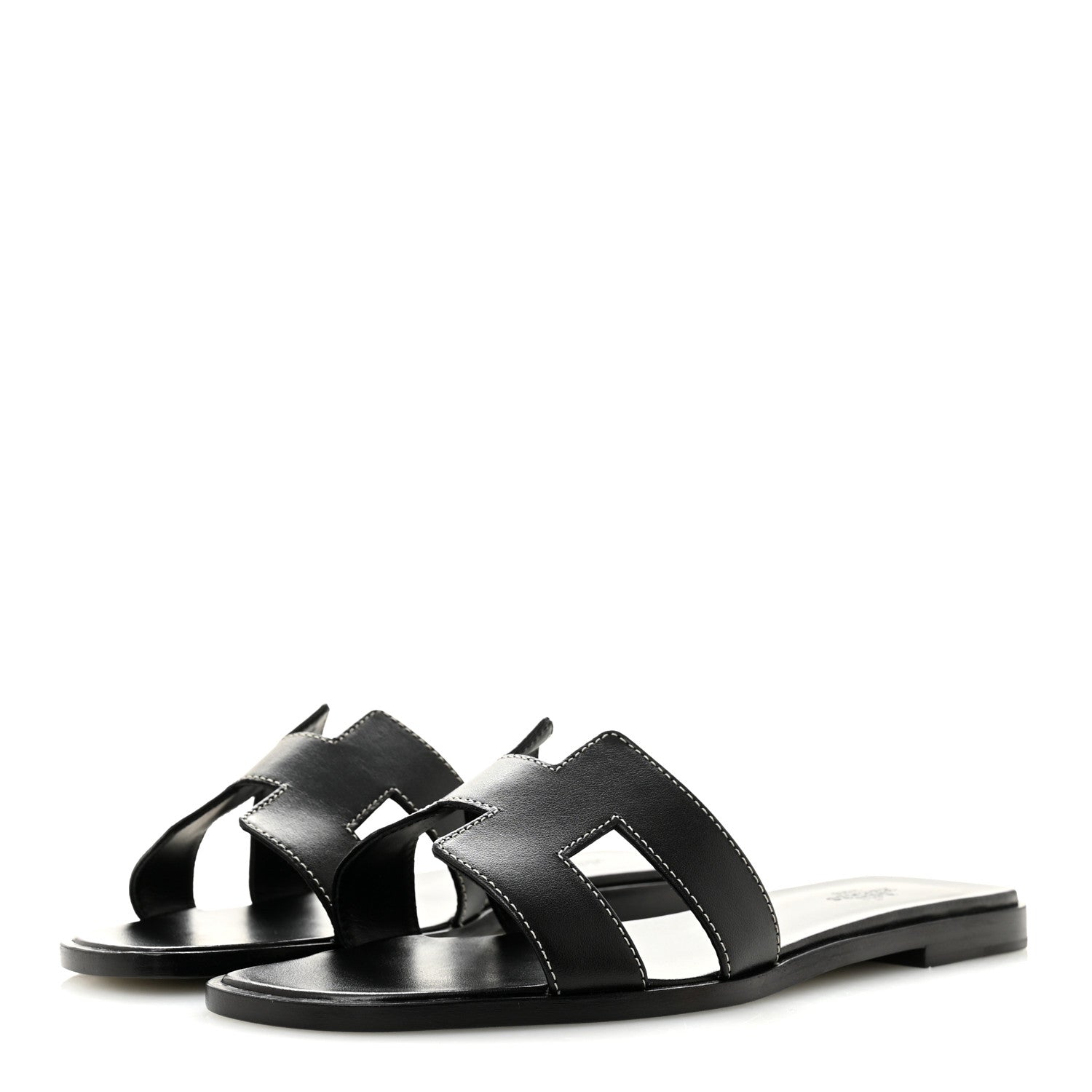 Box Calfskin Oran Sandals 39.5 Black