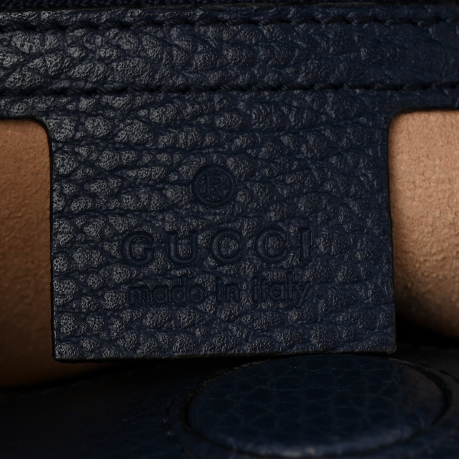 Nappa Bamboo Web Small Nymphaea Top Handle Bag Navy