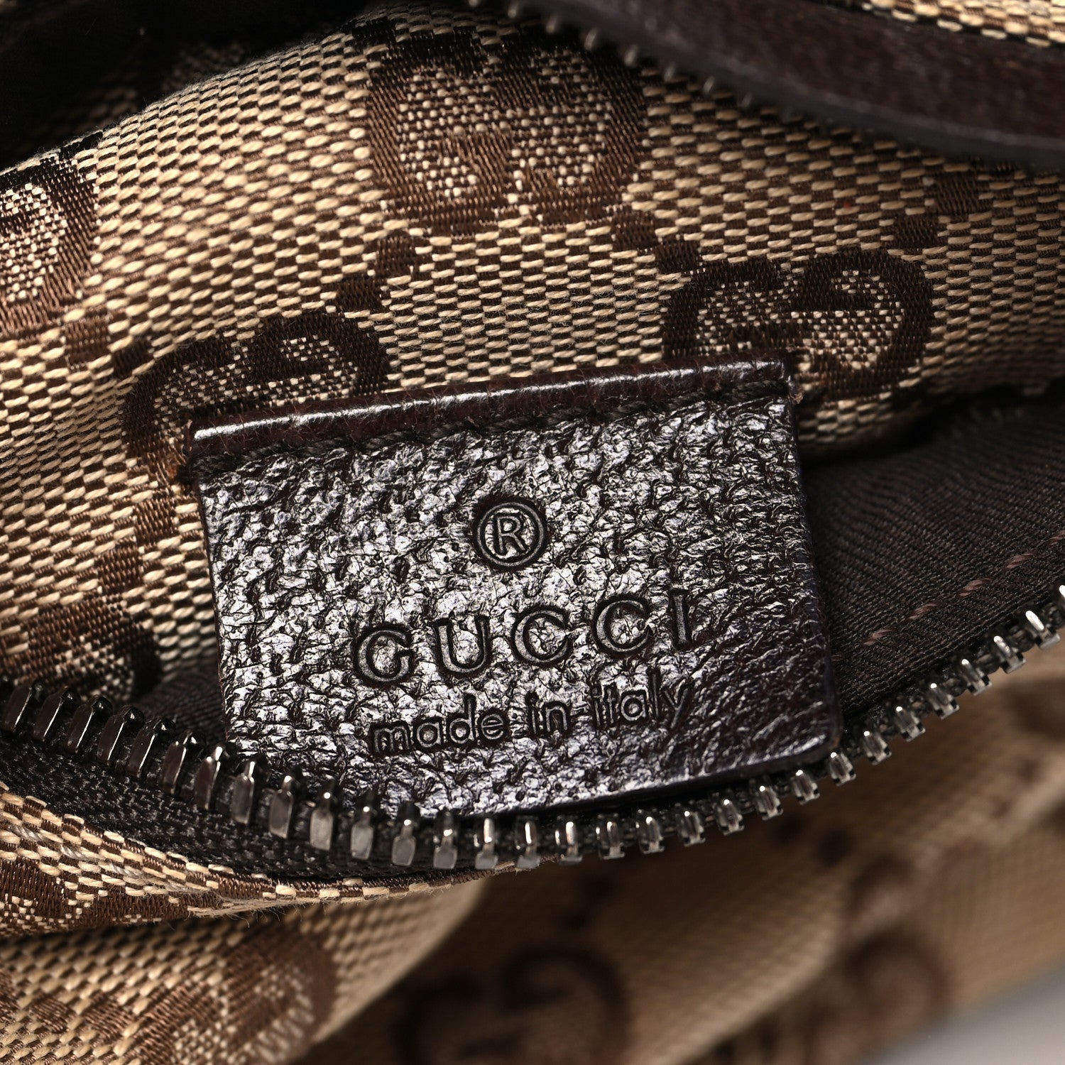 GG Monogram Web Double Pocket Belt Bag Dark Brown