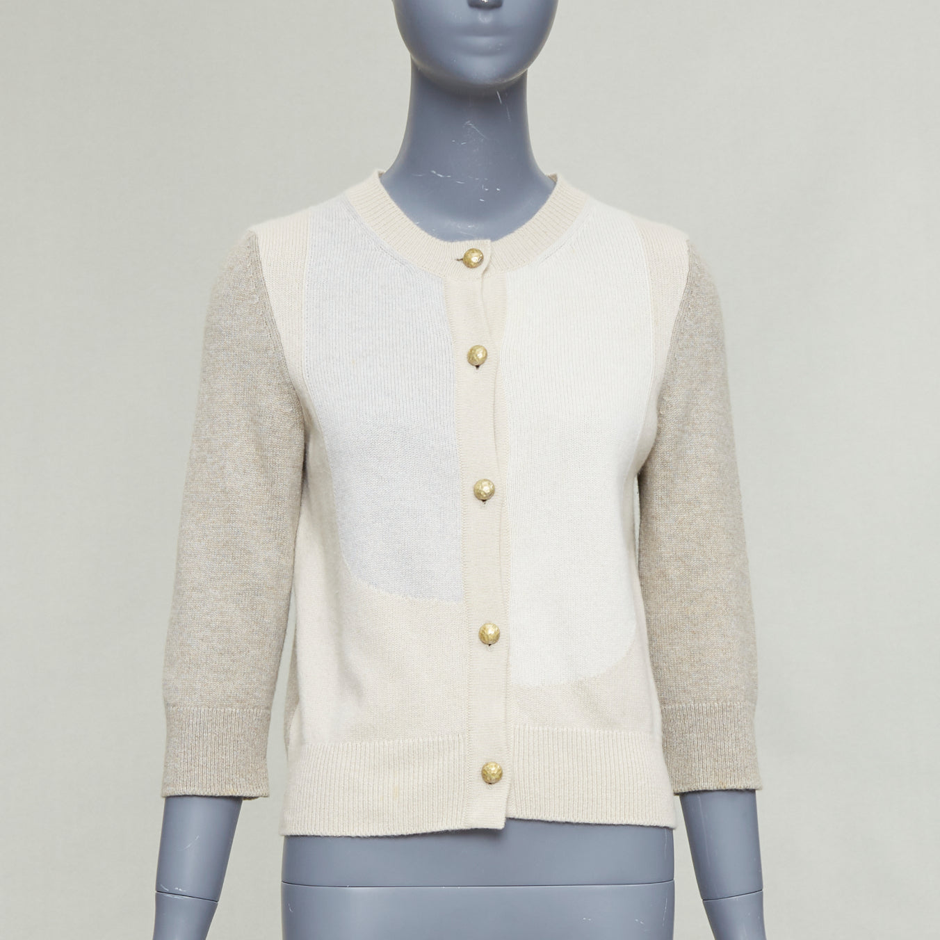 Women's Chanel beige cashmere CC cardigan